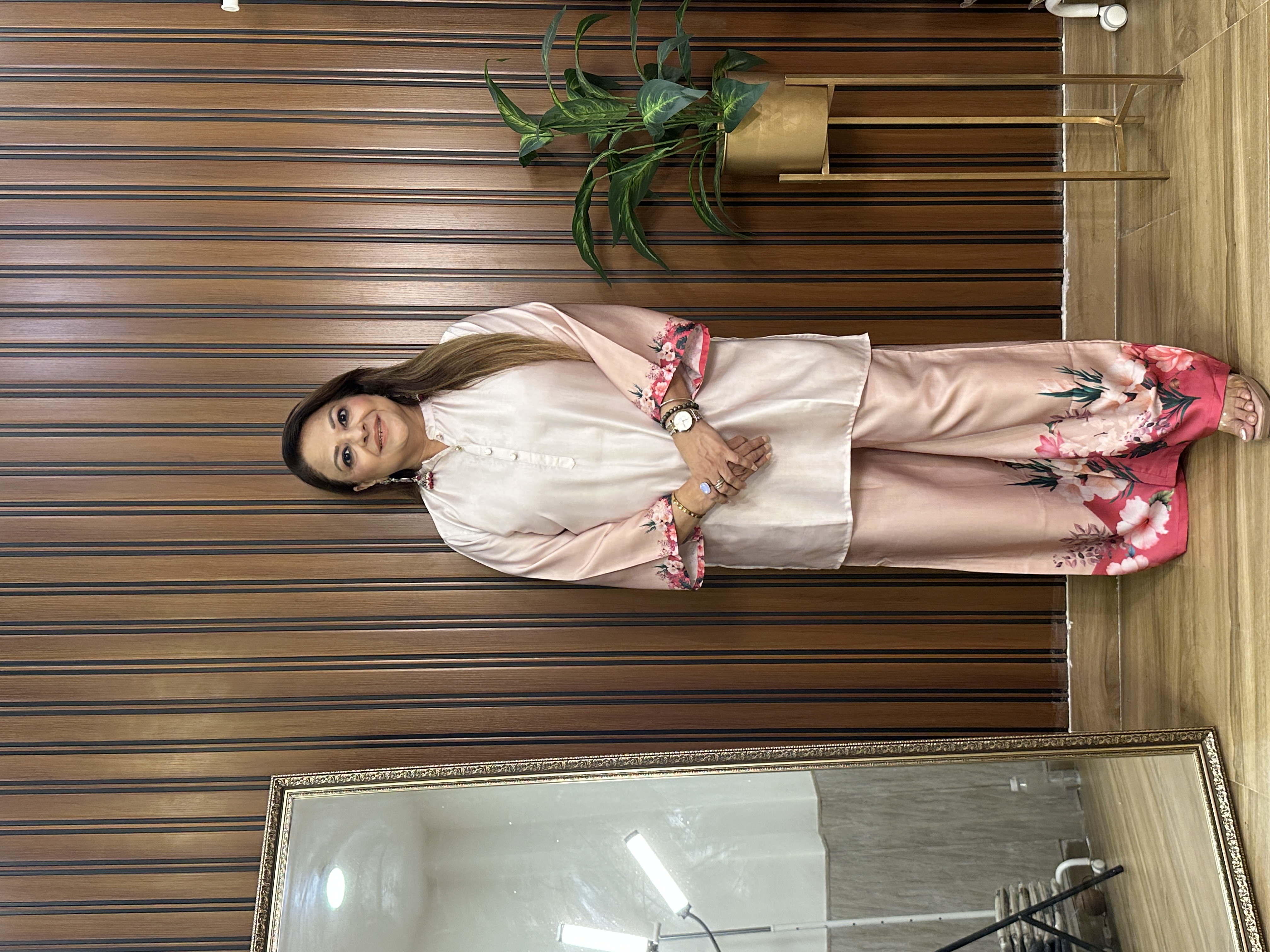 Cream and Pink Floral co-ord