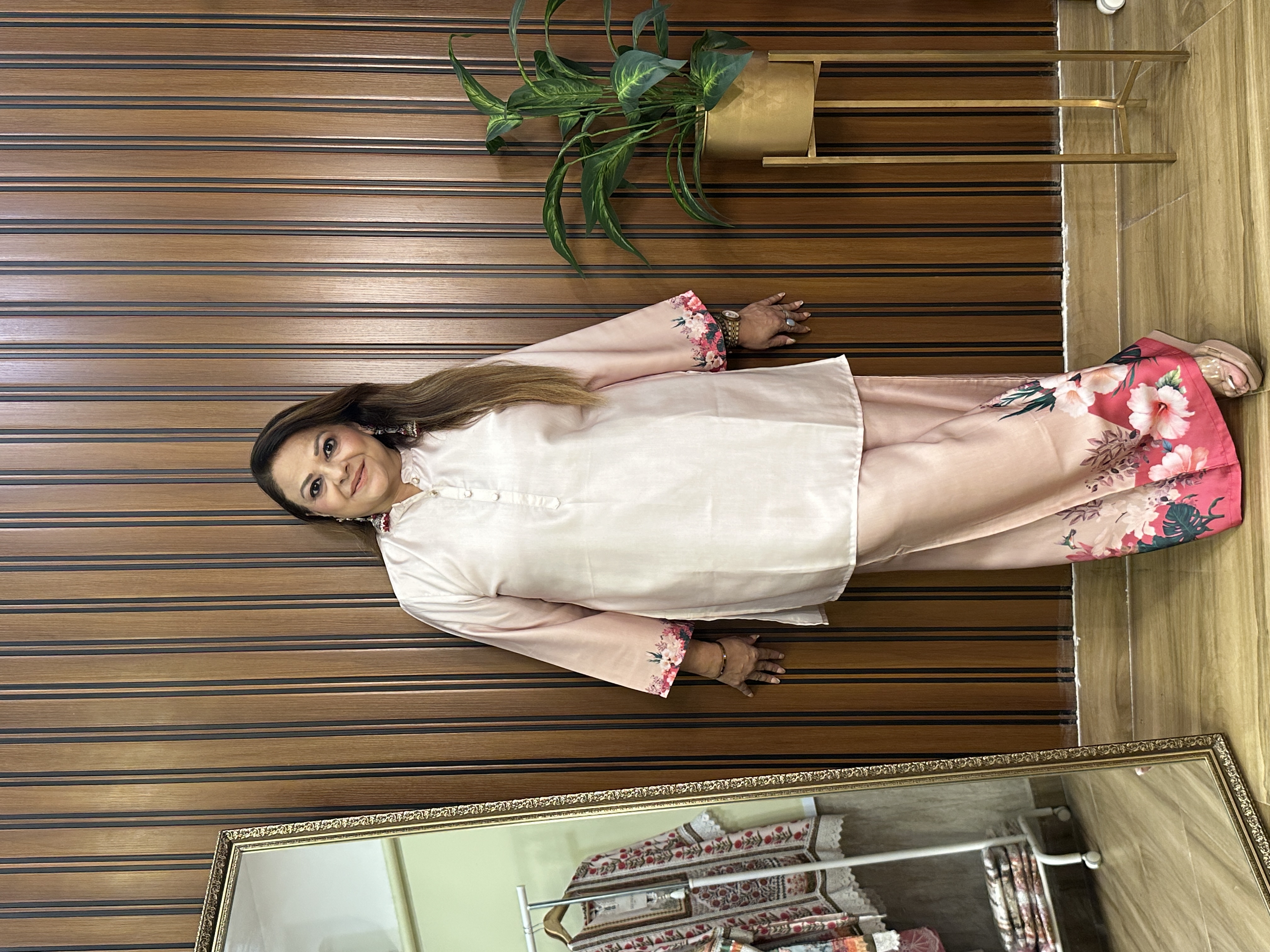 Cream and Pink Floral co-ord