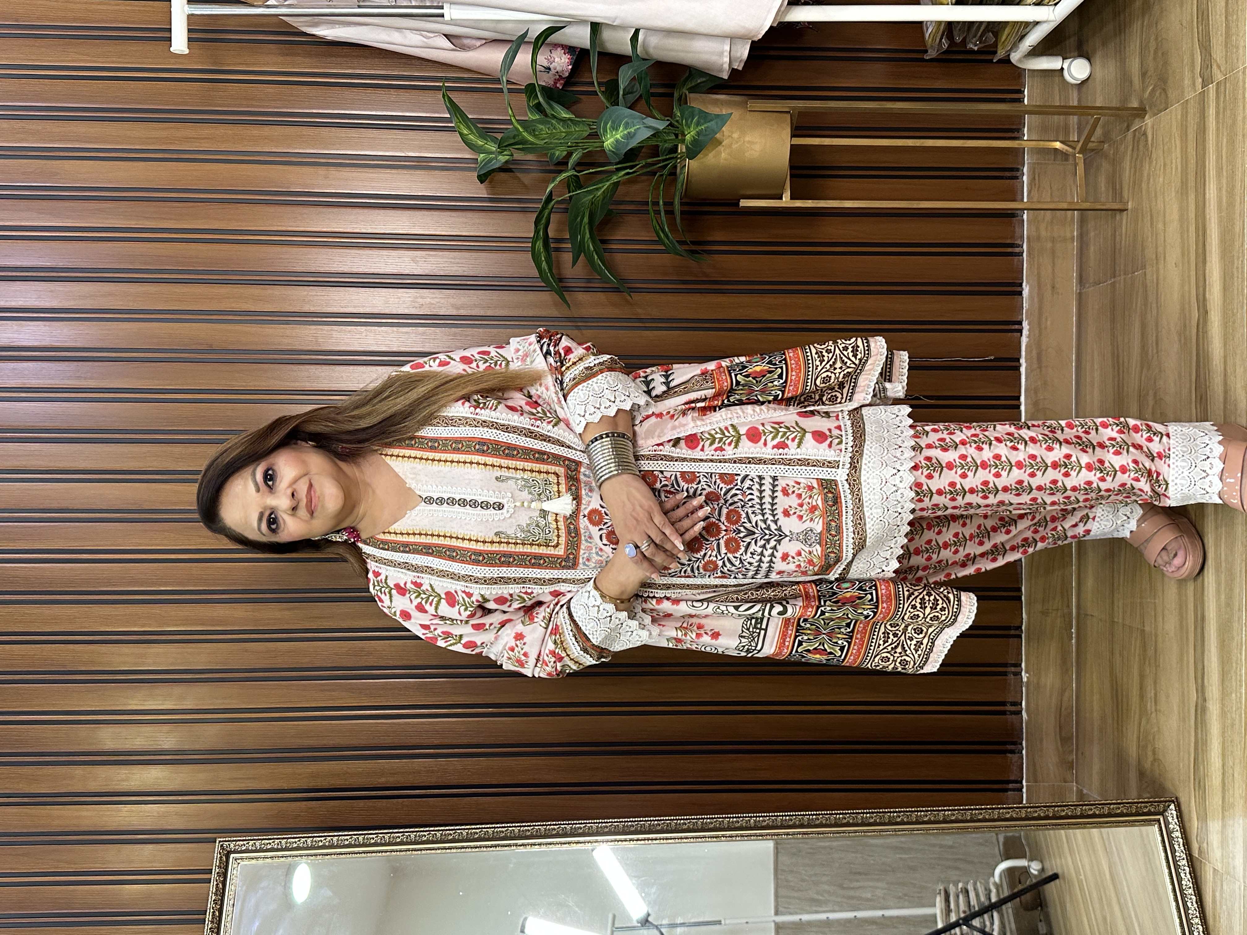 Floral Printed three piece dupatta set