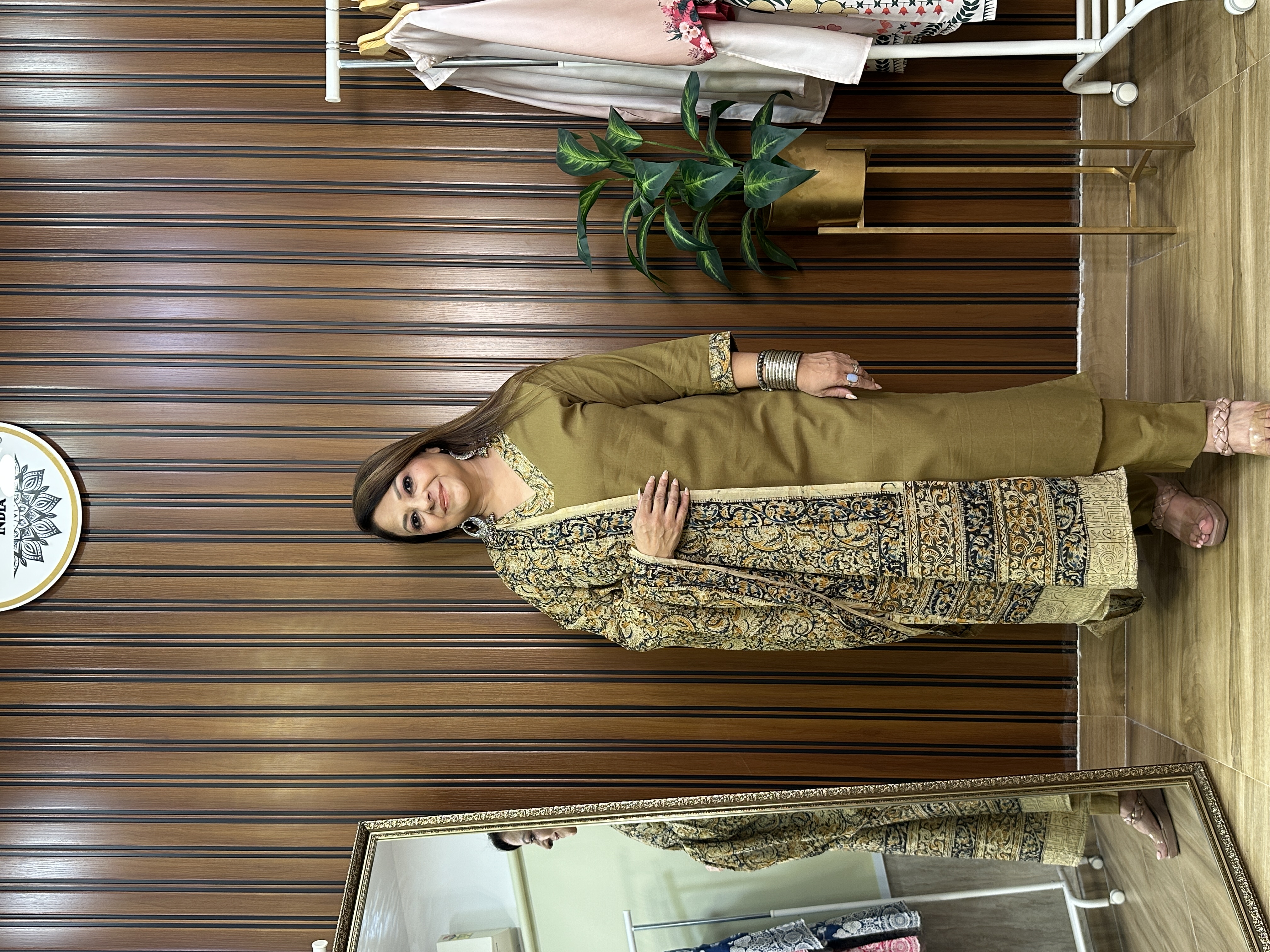 Green Kalamkari Dupatta Set