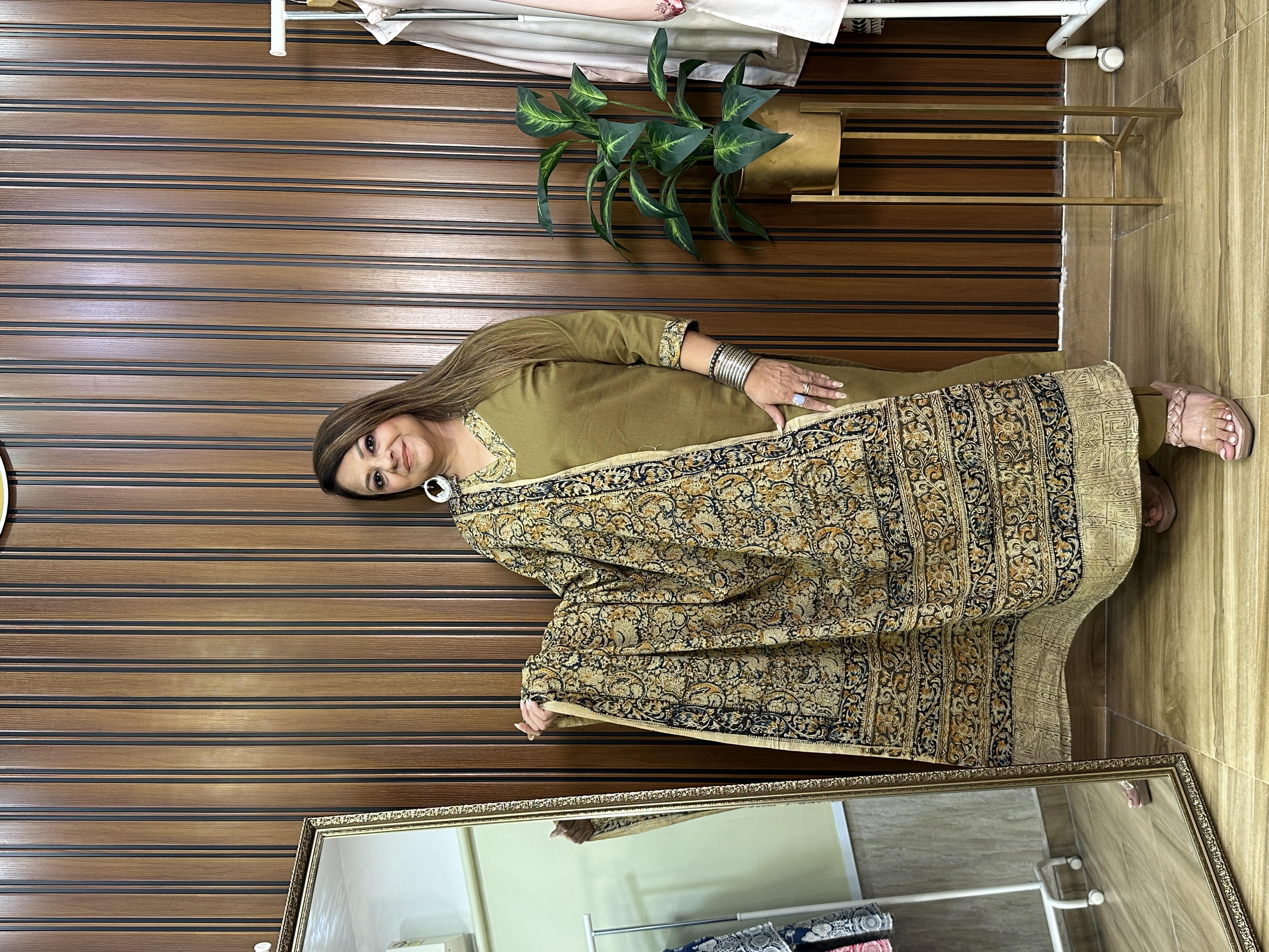 Green Kalamkari Dupatta Set