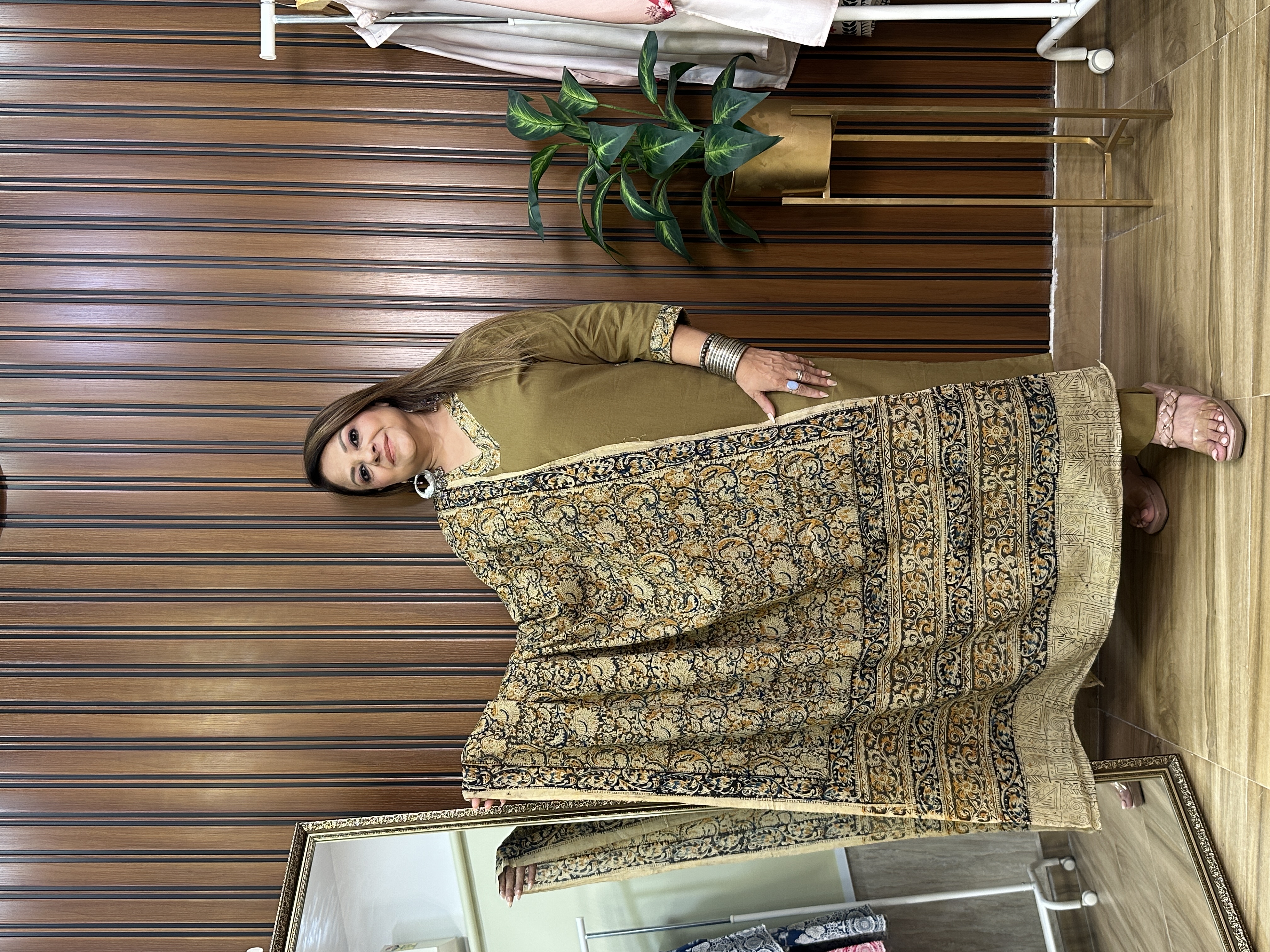 Green Kalamkari Dupatta Set