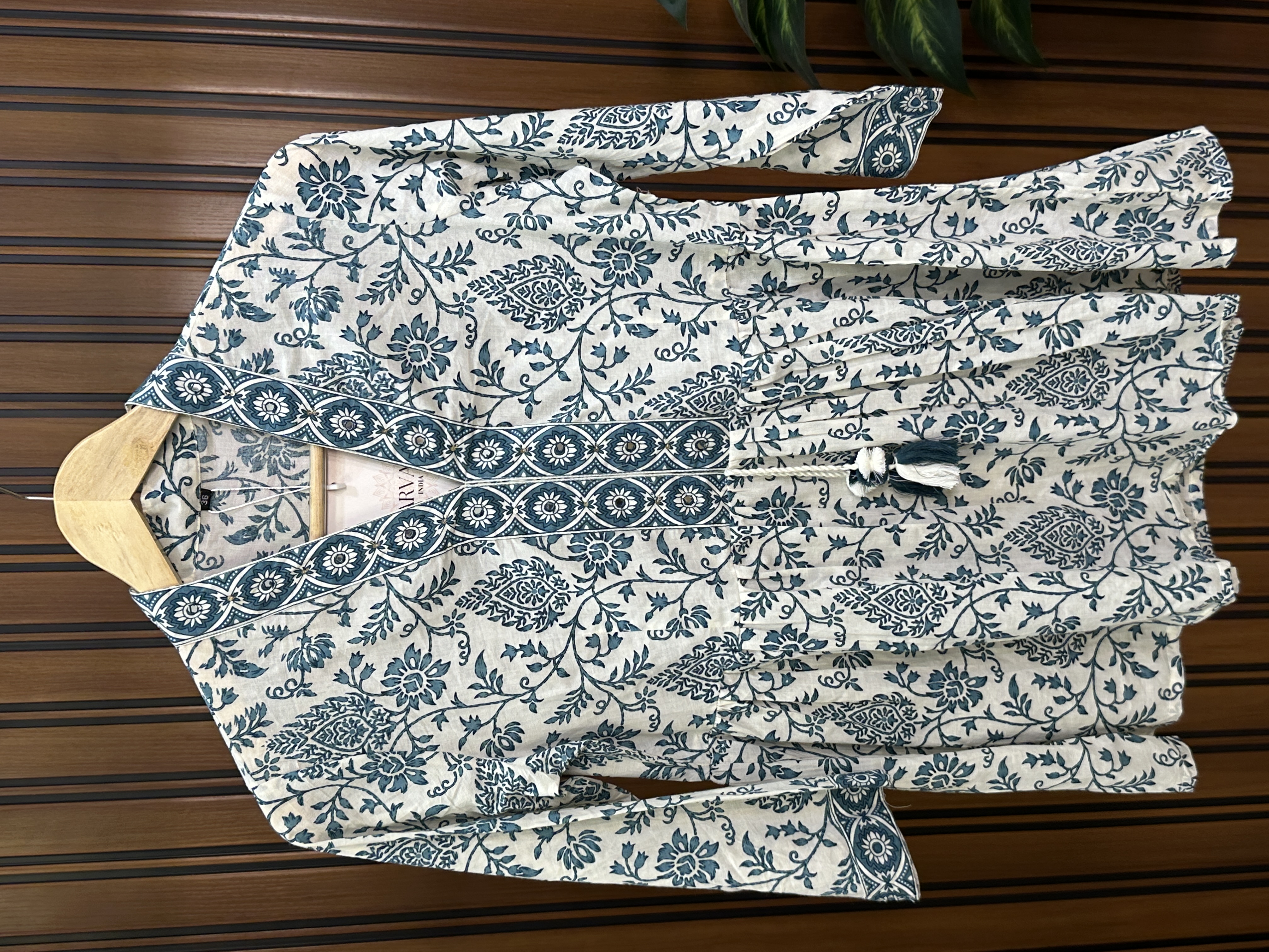 Blue floral printed kurti