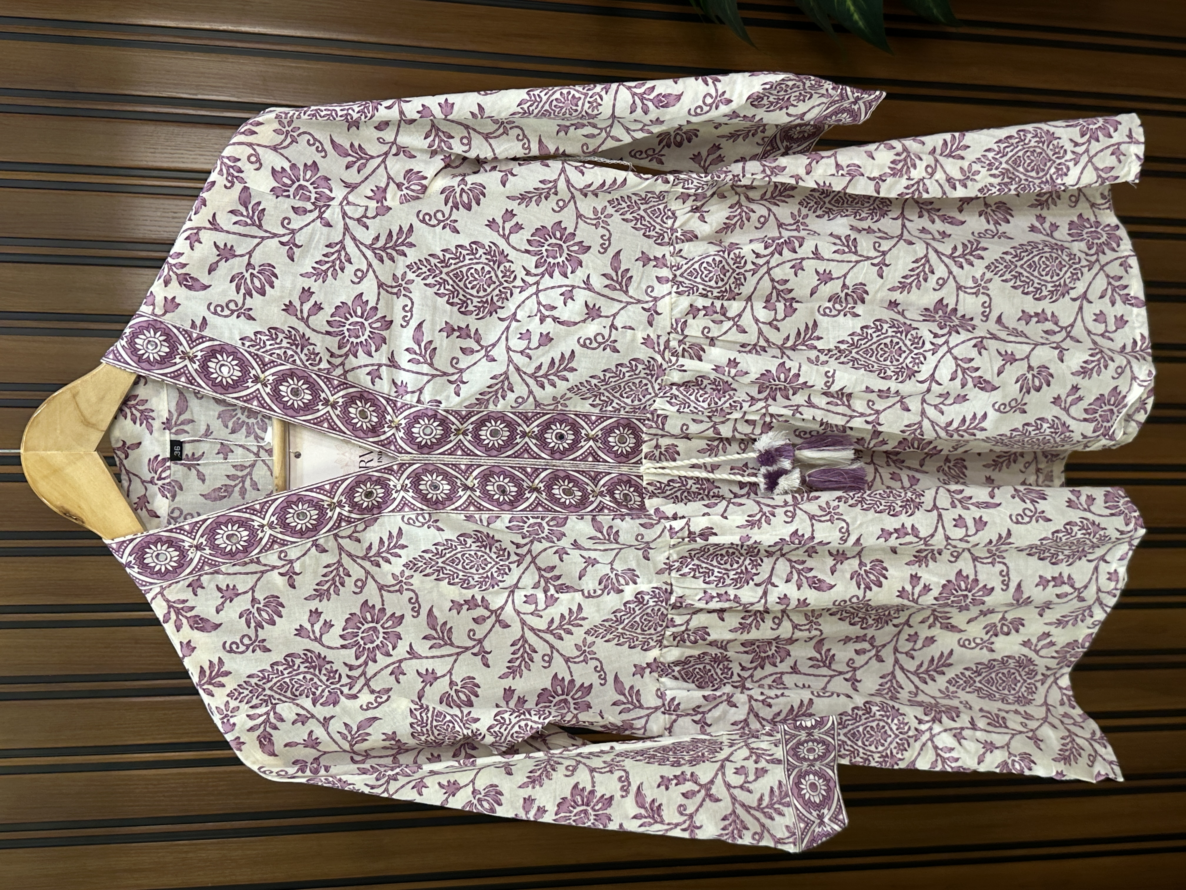 Purple floral printed kurti