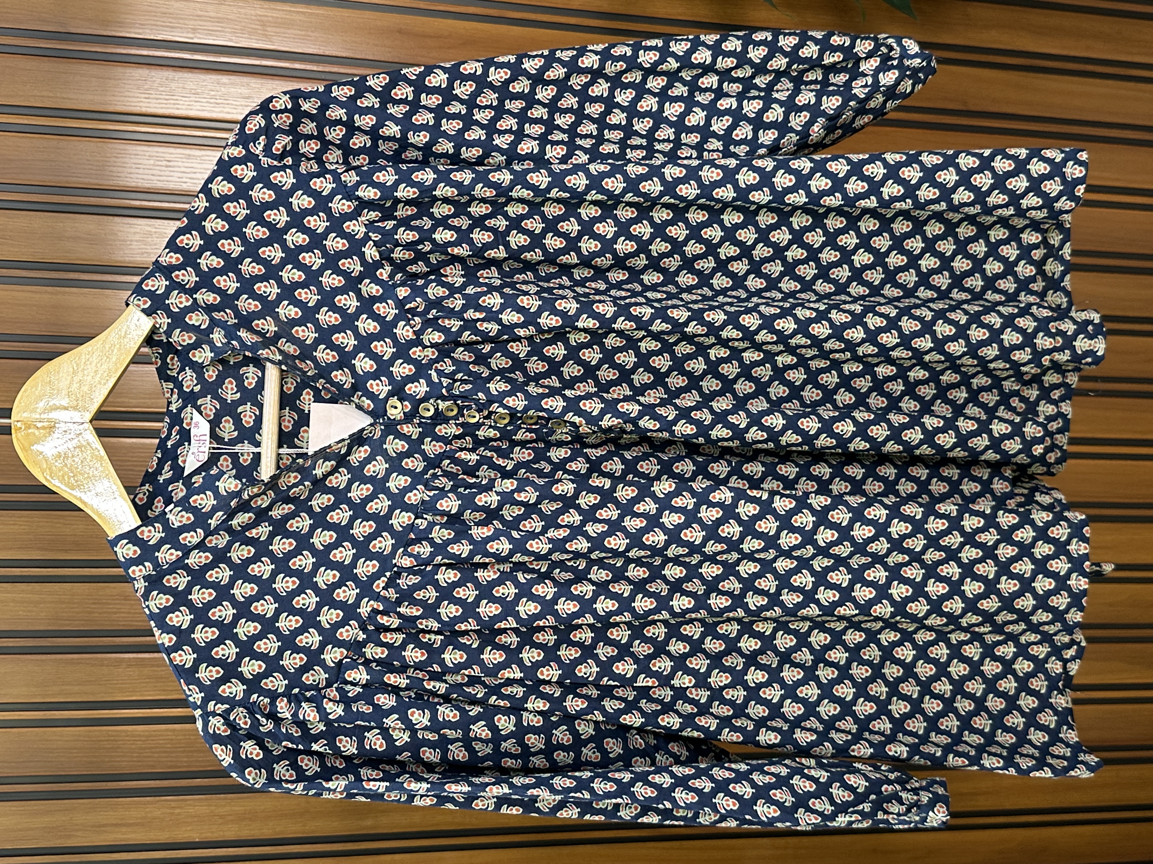 Navy blue  floral printed kurti