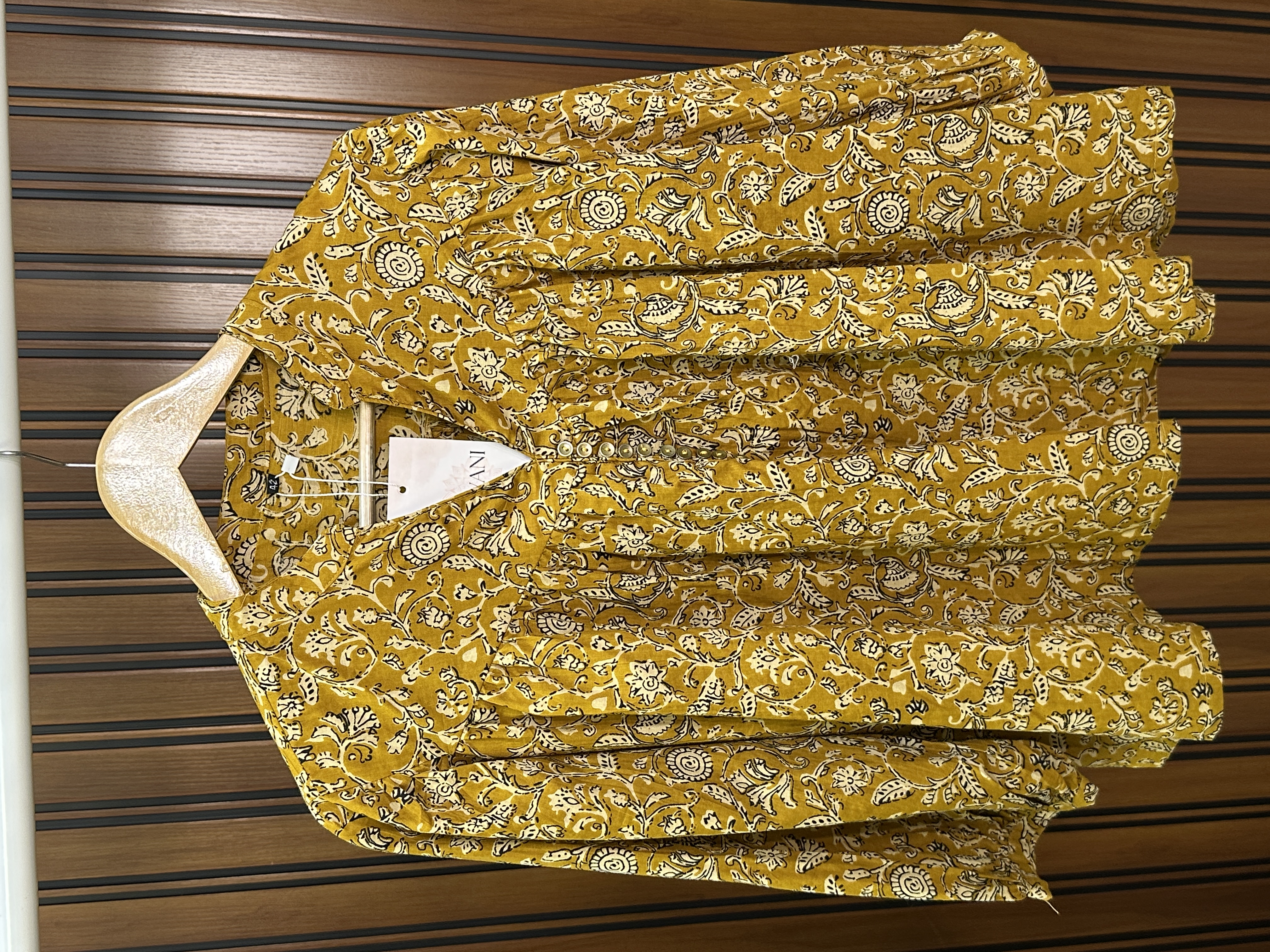 Yellow floral printed kurti