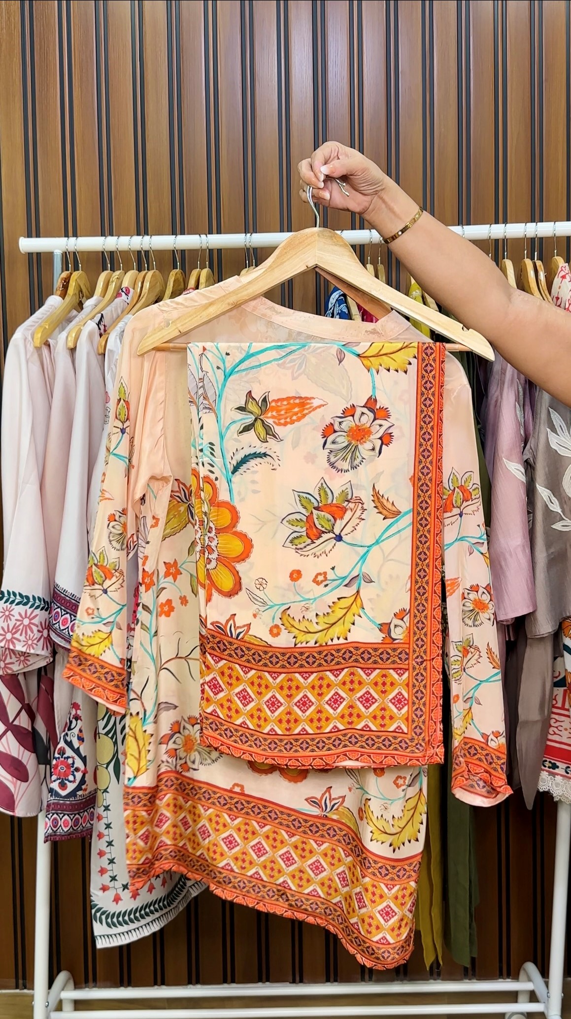 Orange Floral Printed co-ord