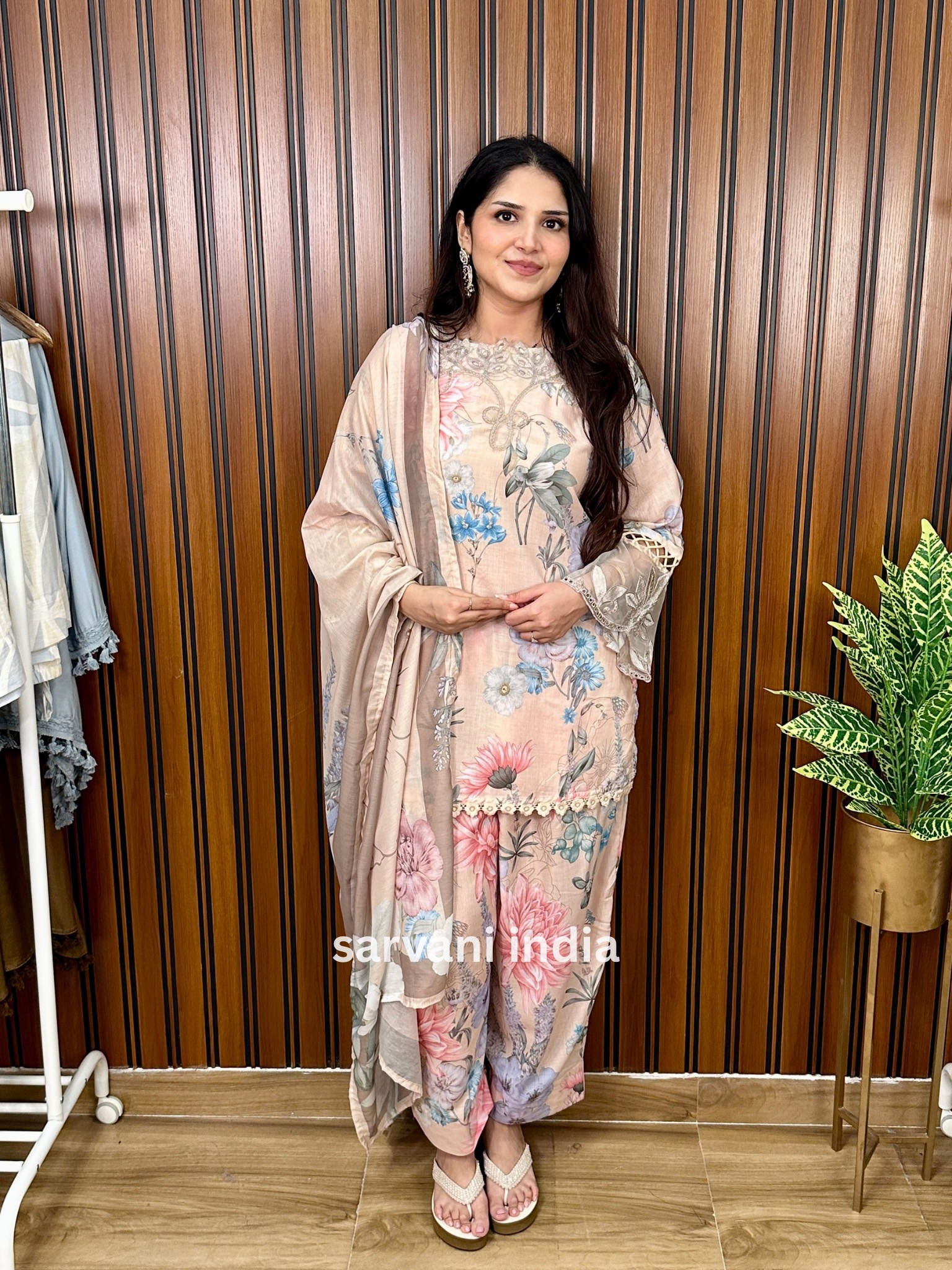 Floral Printed Farsi salwar dupatta Set