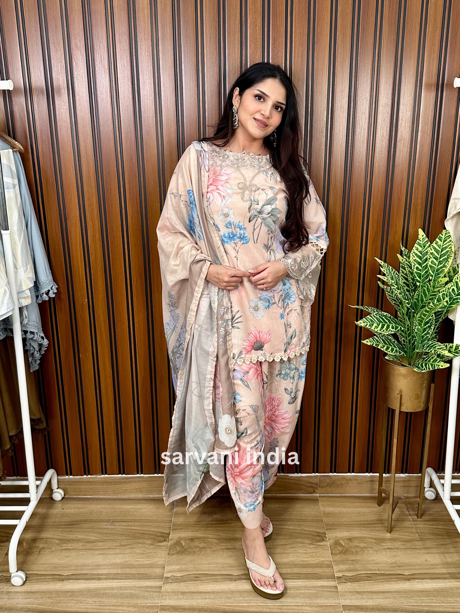 Floral Printed Farsi salwar dupatta Set