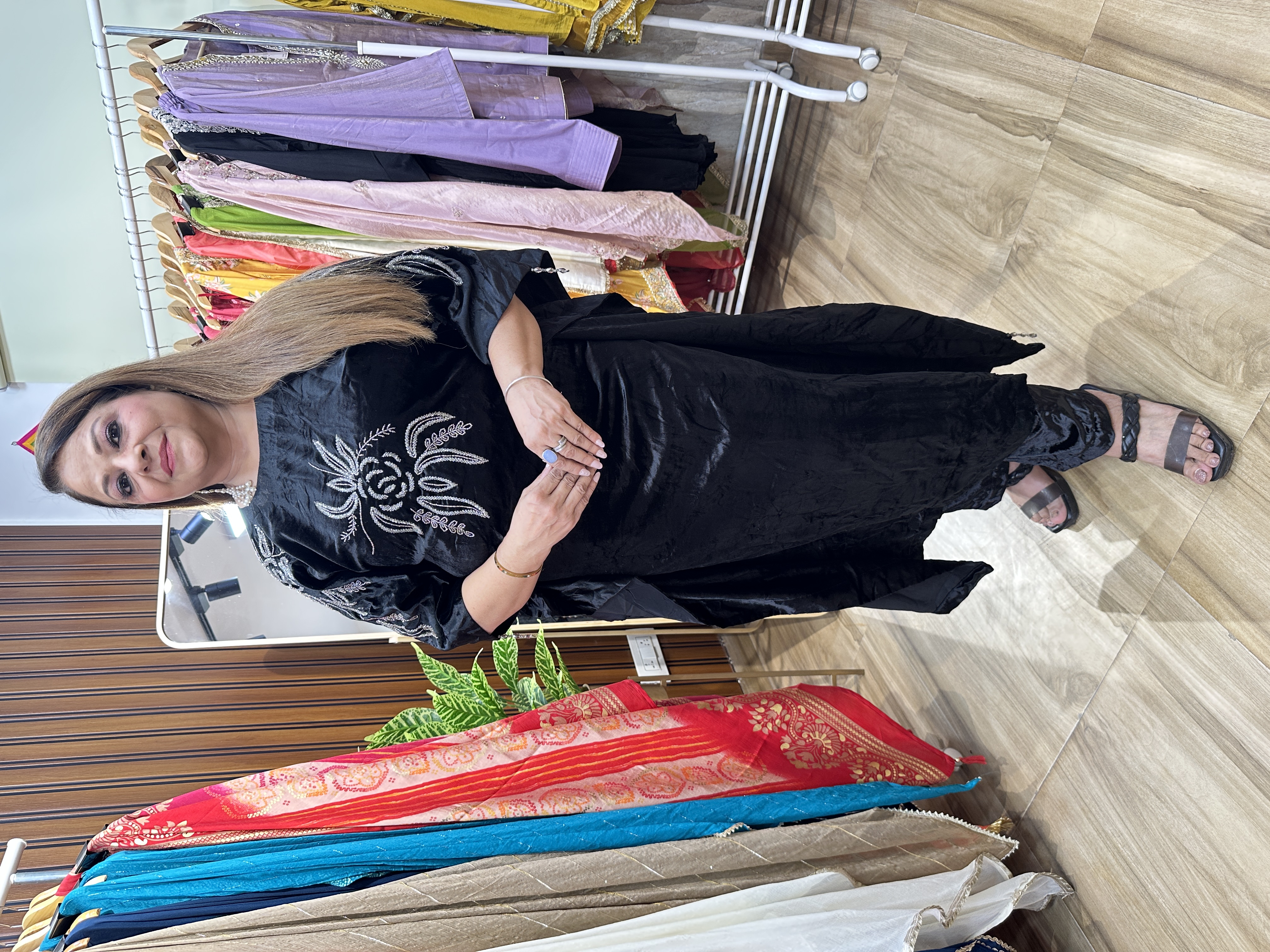 Black Embroidered Kaftan set