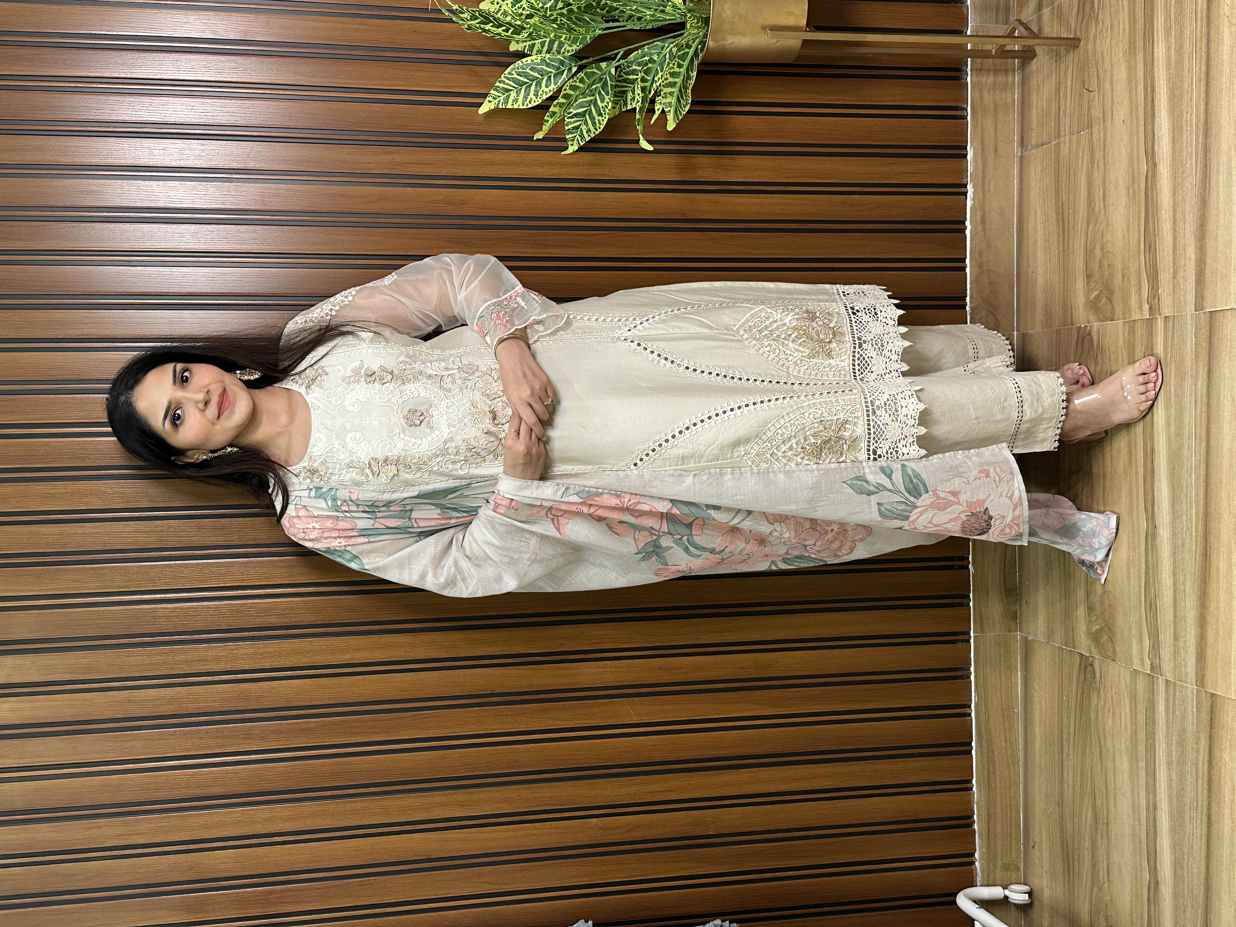 Ivory Embroidered Three-Piece Suit