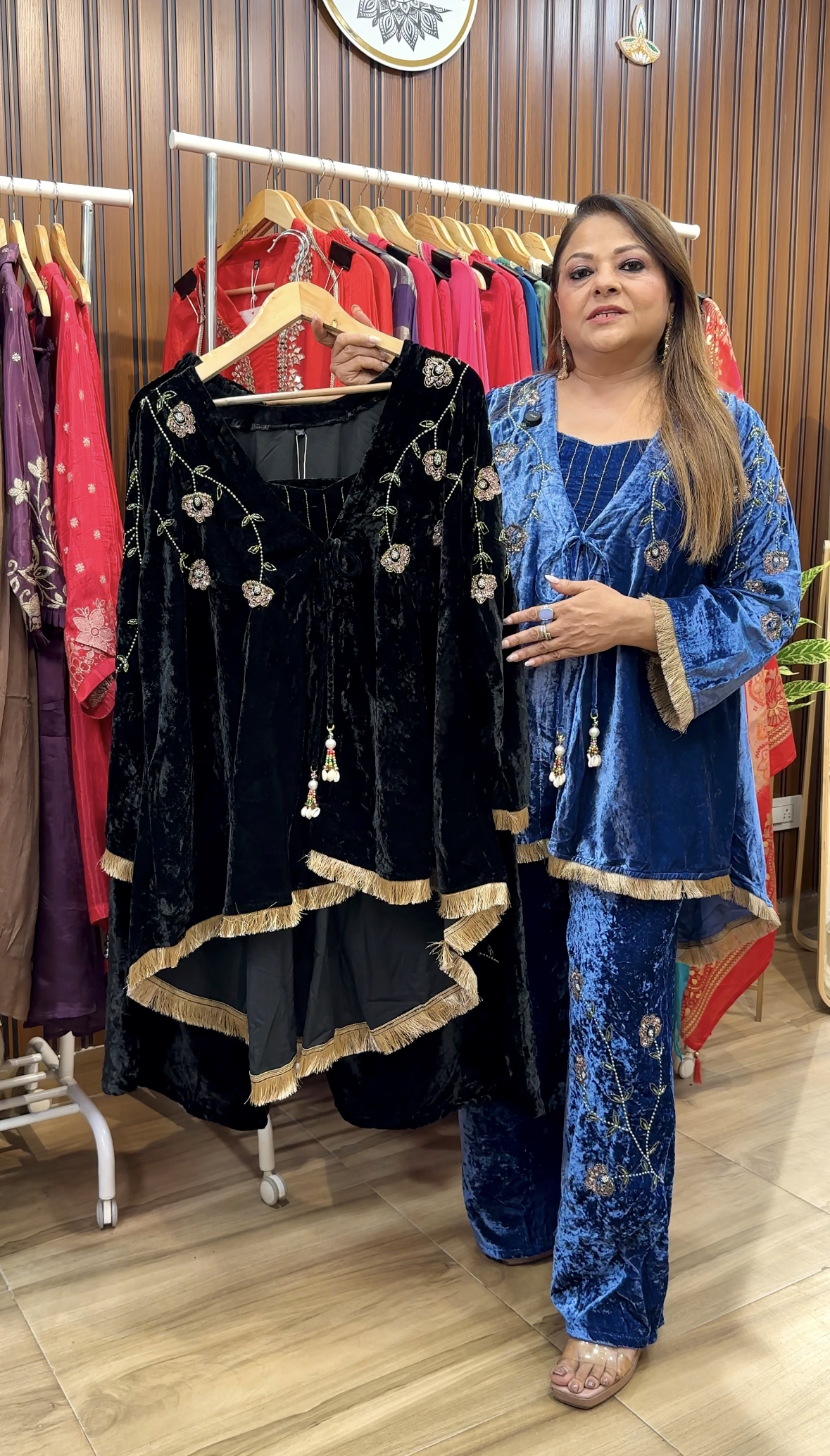 Black Velvet Bustier three piece set