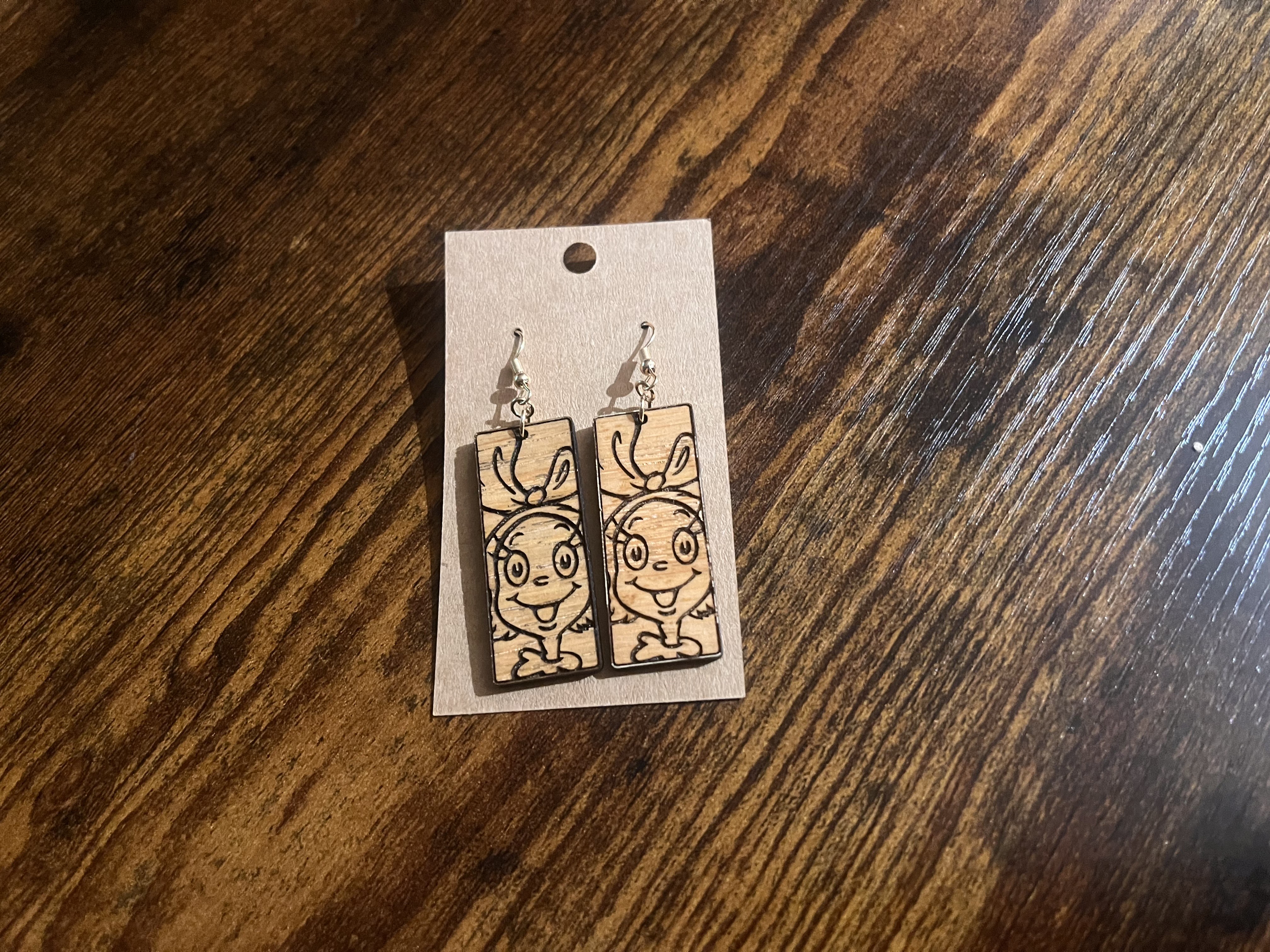 Grinch Wooden Earrings