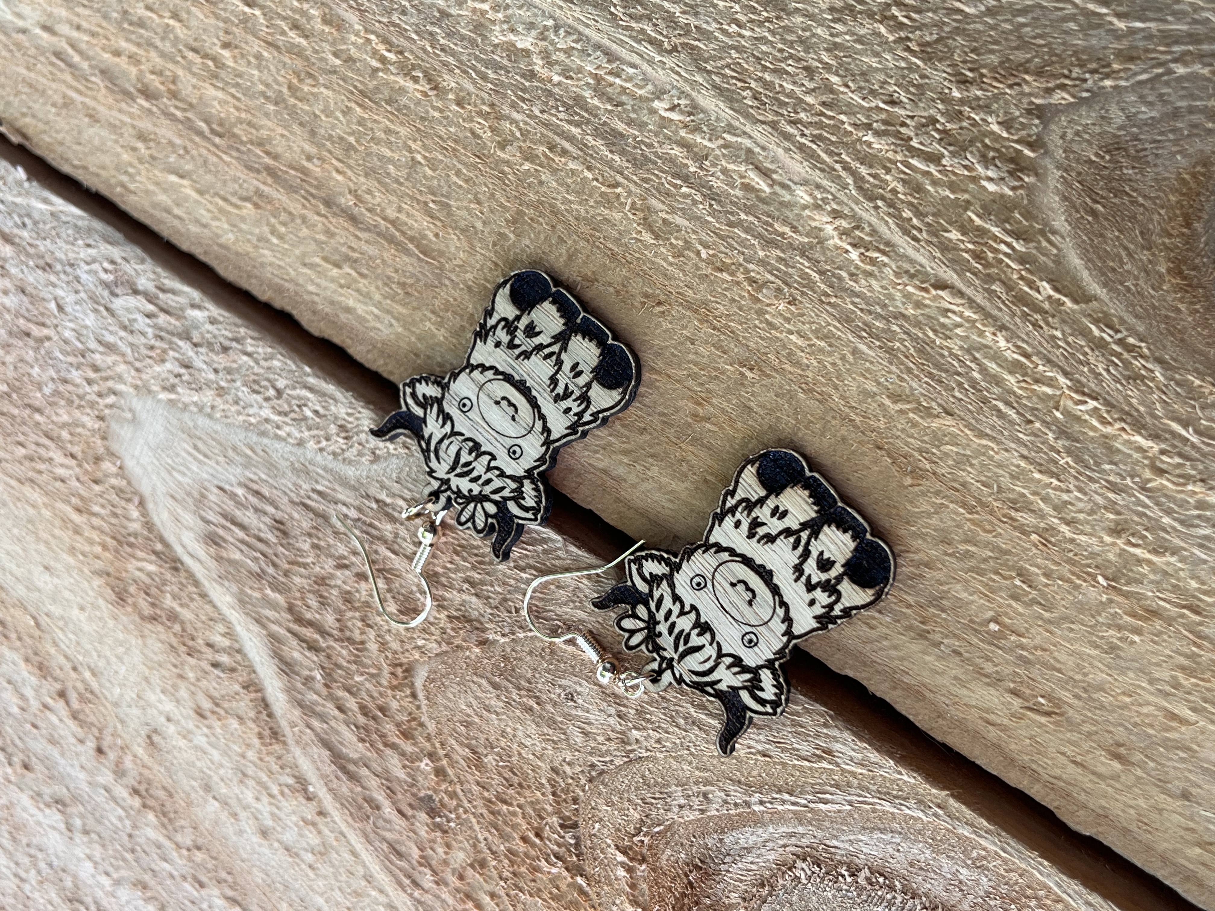 Highland Cow Wooden Earrings