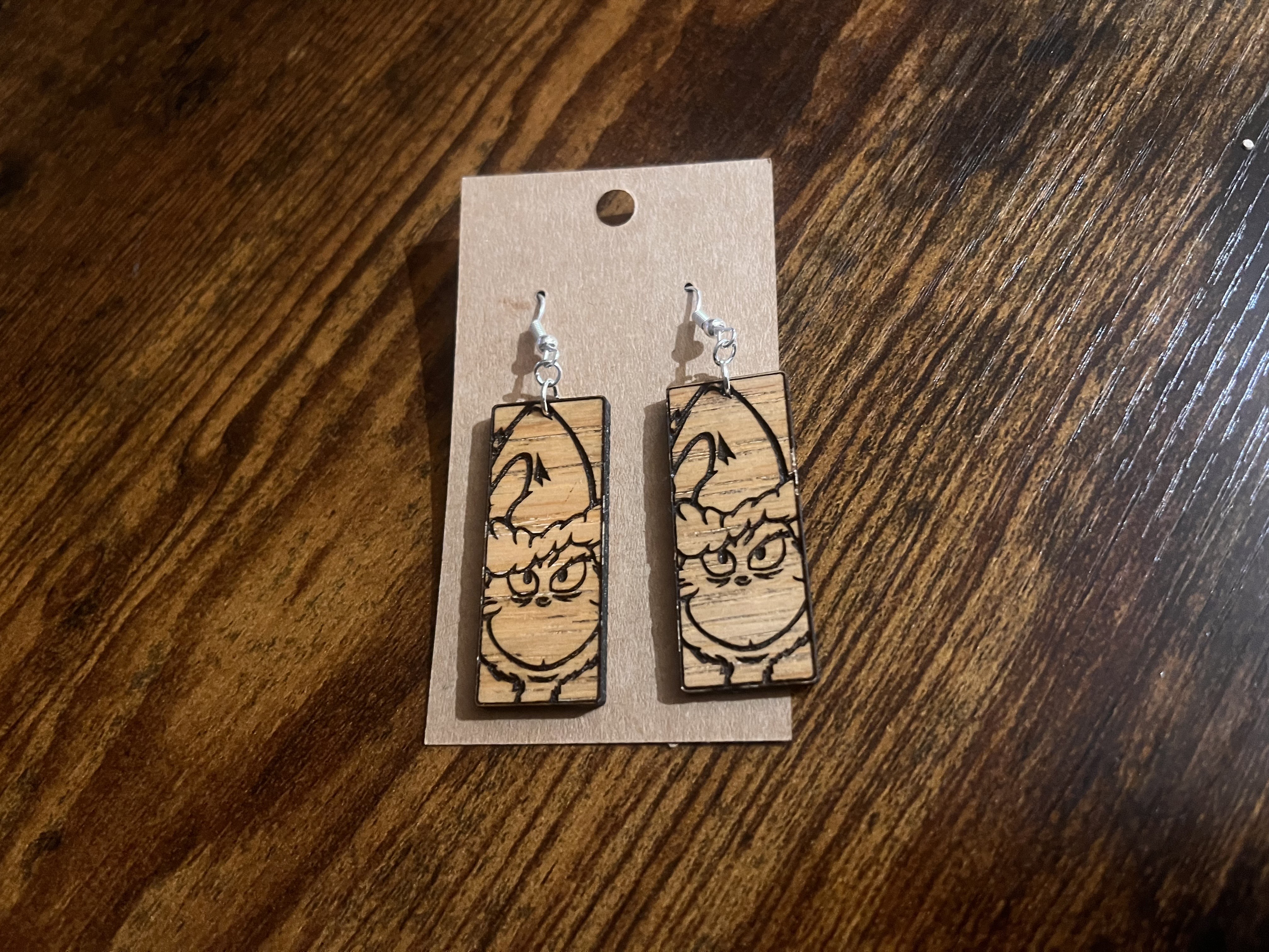Grinch Wooden Earrings
