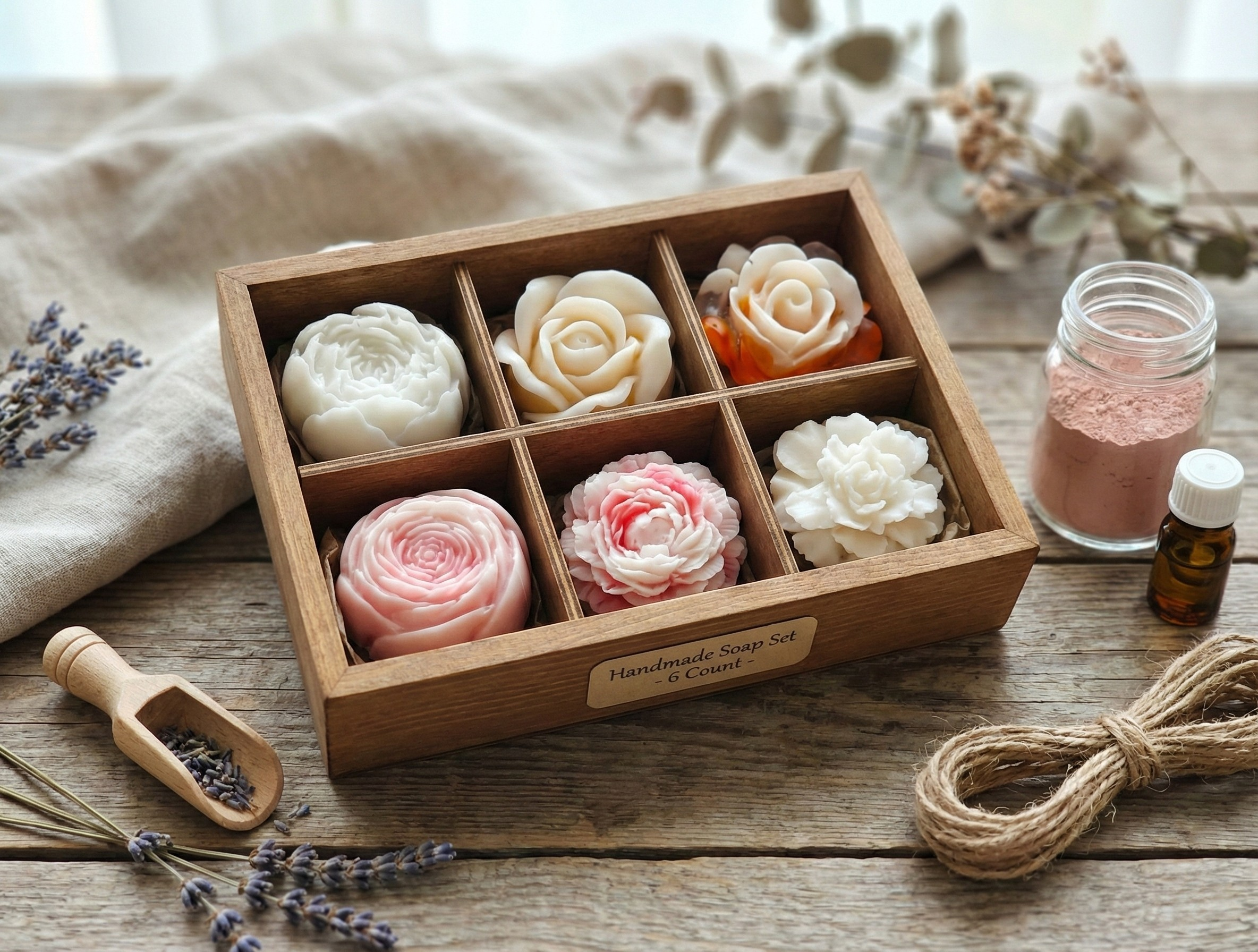 Mini Floral Soap Collection — Set of 6
