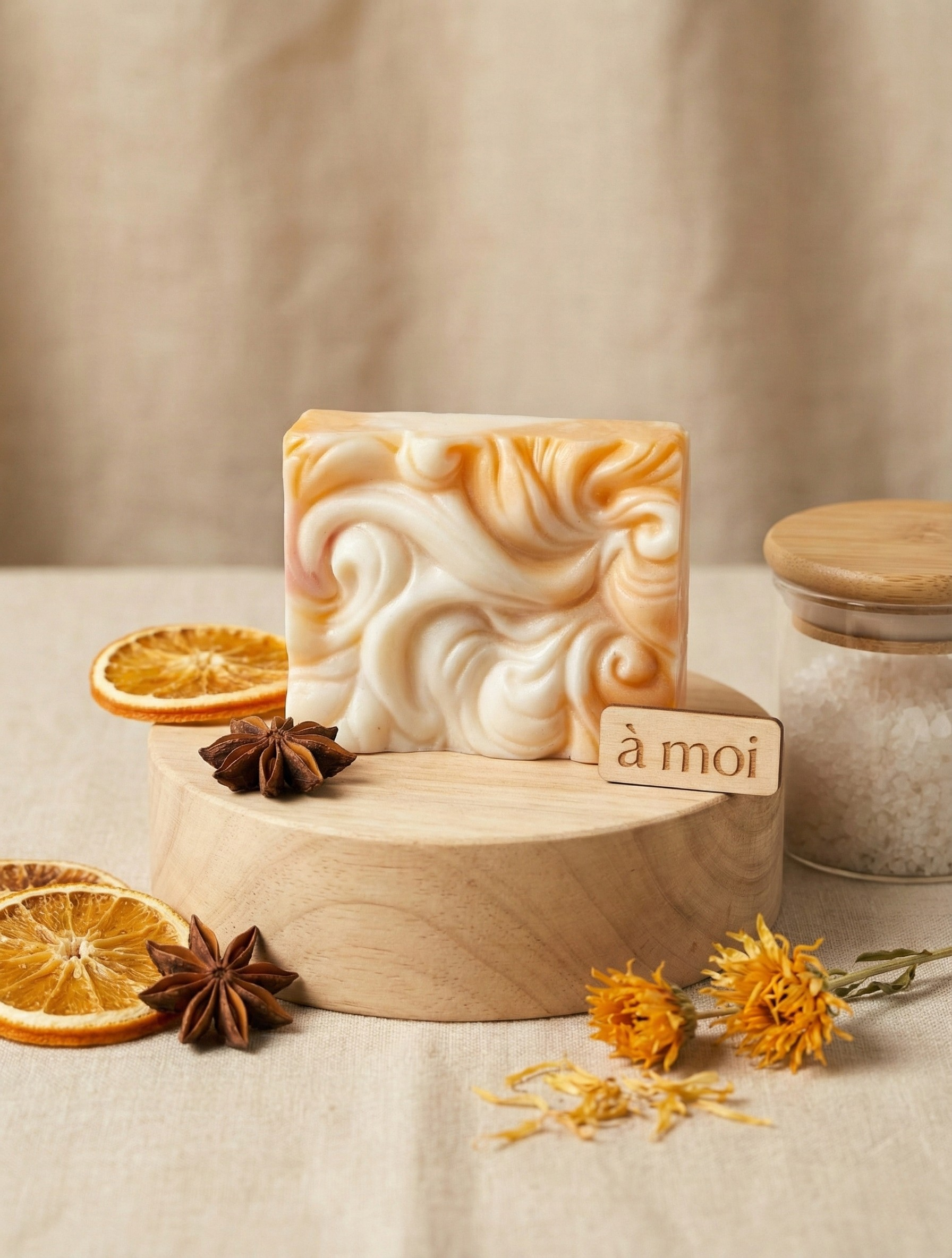 Artisan Swirl Soap Bar (Orange)