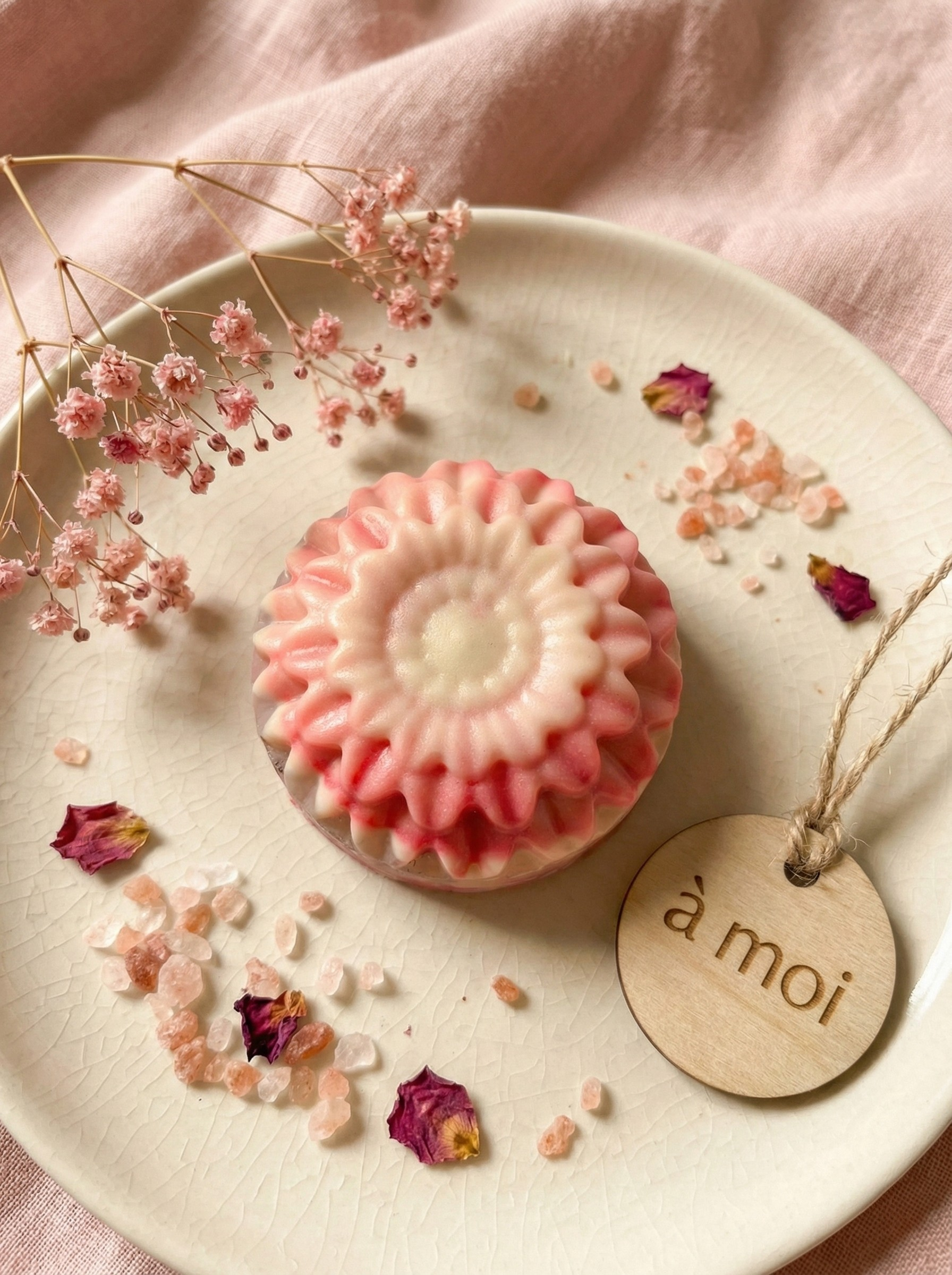 Handcrafted Floral Soap Bar (Rose)