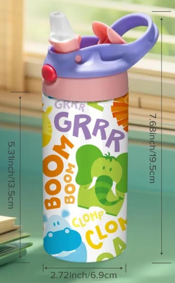 Kids' Animal Print Water Bottle