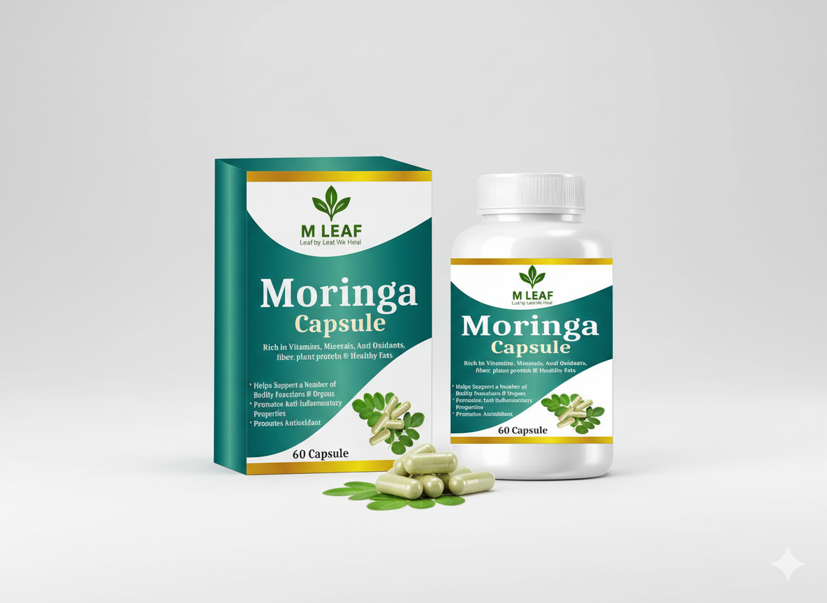 M LEAF Moringa Capsules – Natural Immunity & Vitality Booster (60 Capsules)