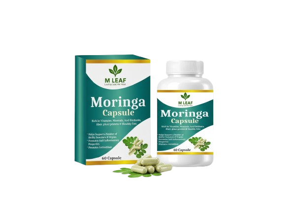 M LEAF Moringa Capsules – Pack of 2 (120 Capsules) | Pure Moringa Leaf Extract | Boosts Immunity & Energy | Vegan Superfood Supplement