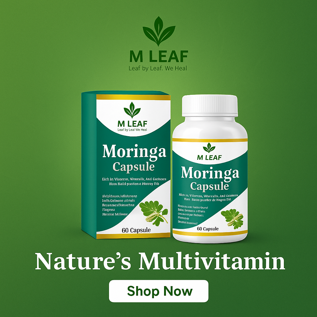 M LEAF Moringa Capsules – Natural Immunity & Vitality Booster (60 Capsules)