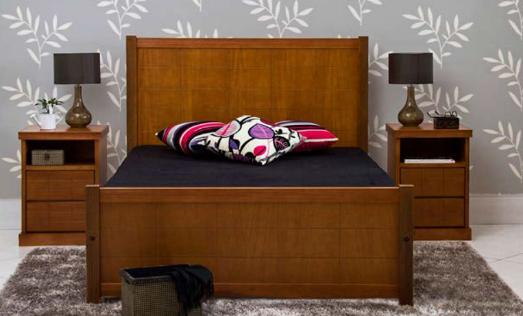 Cama Londres de madeira de lei