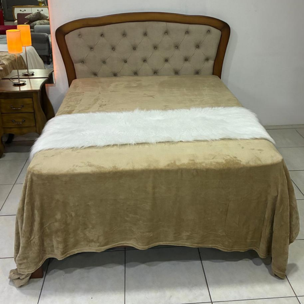 Cama  estofada madeira maciça Viena