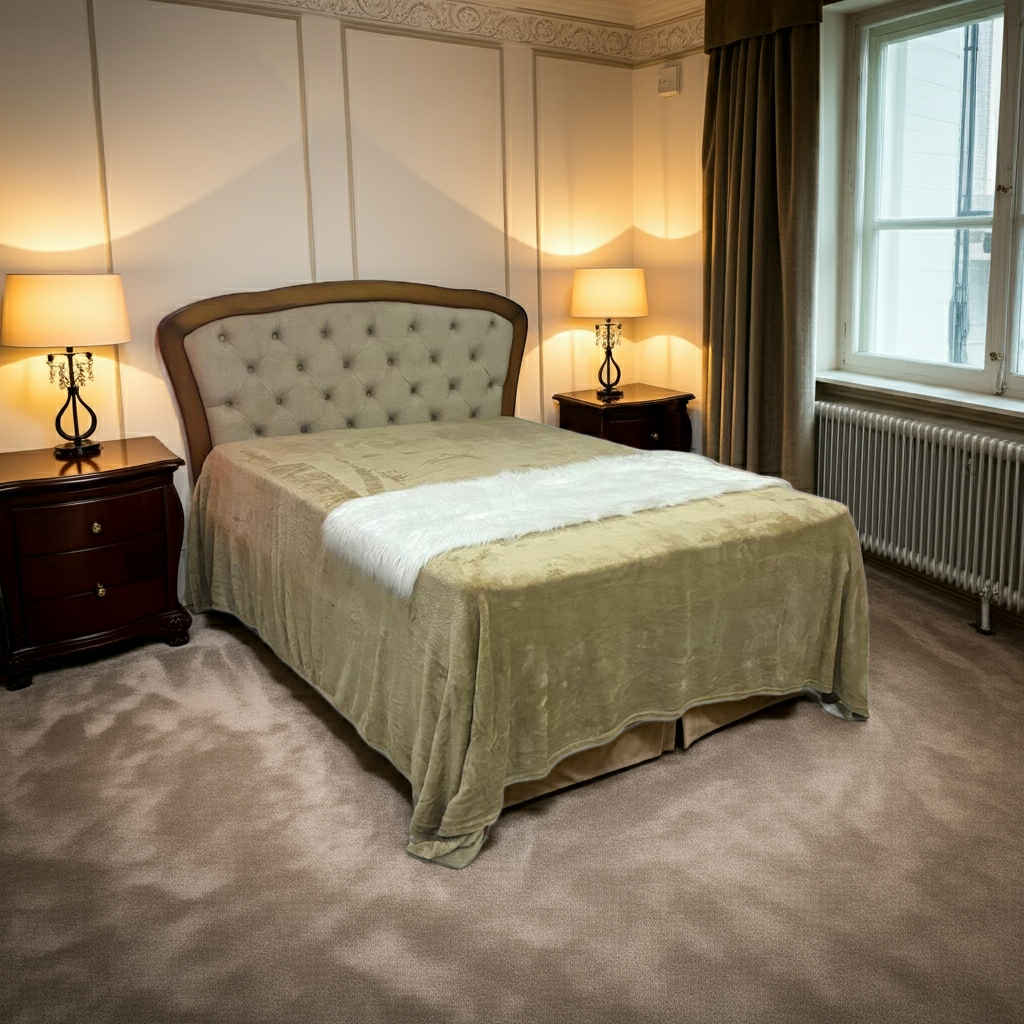 Cama  estofada madeira maciça Viena