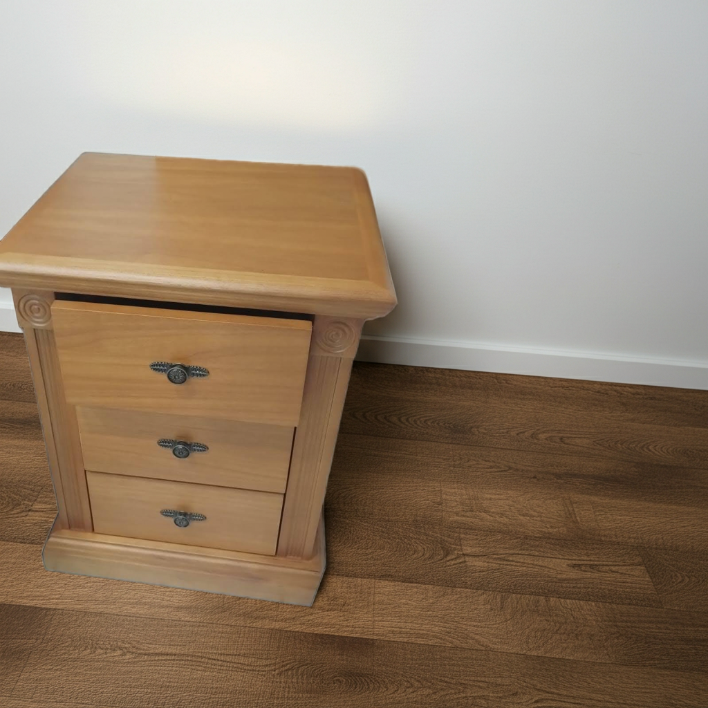 Mesa de cabeceira de madeira maciça Napoleão