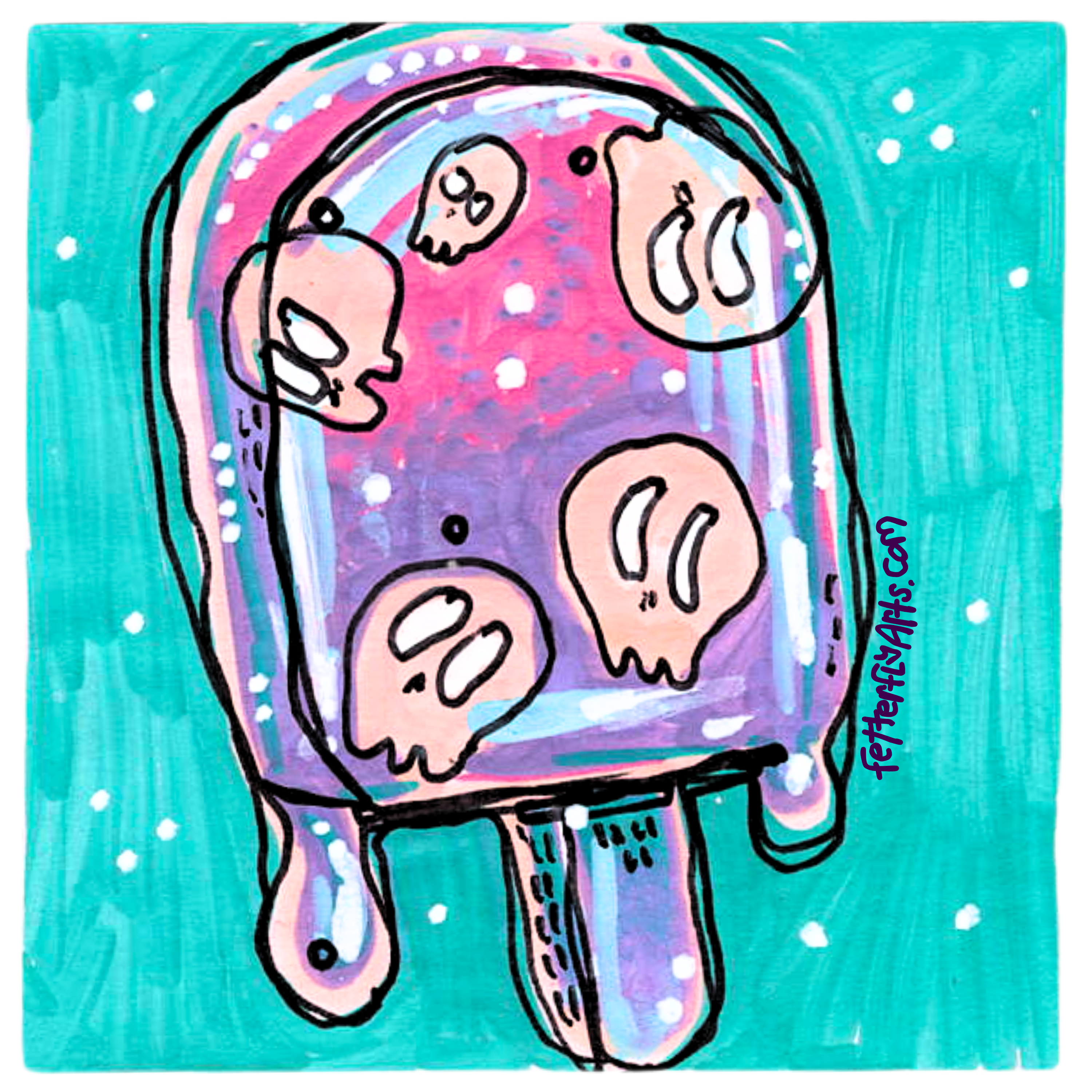 Melty Skelly Popsicle PRINT