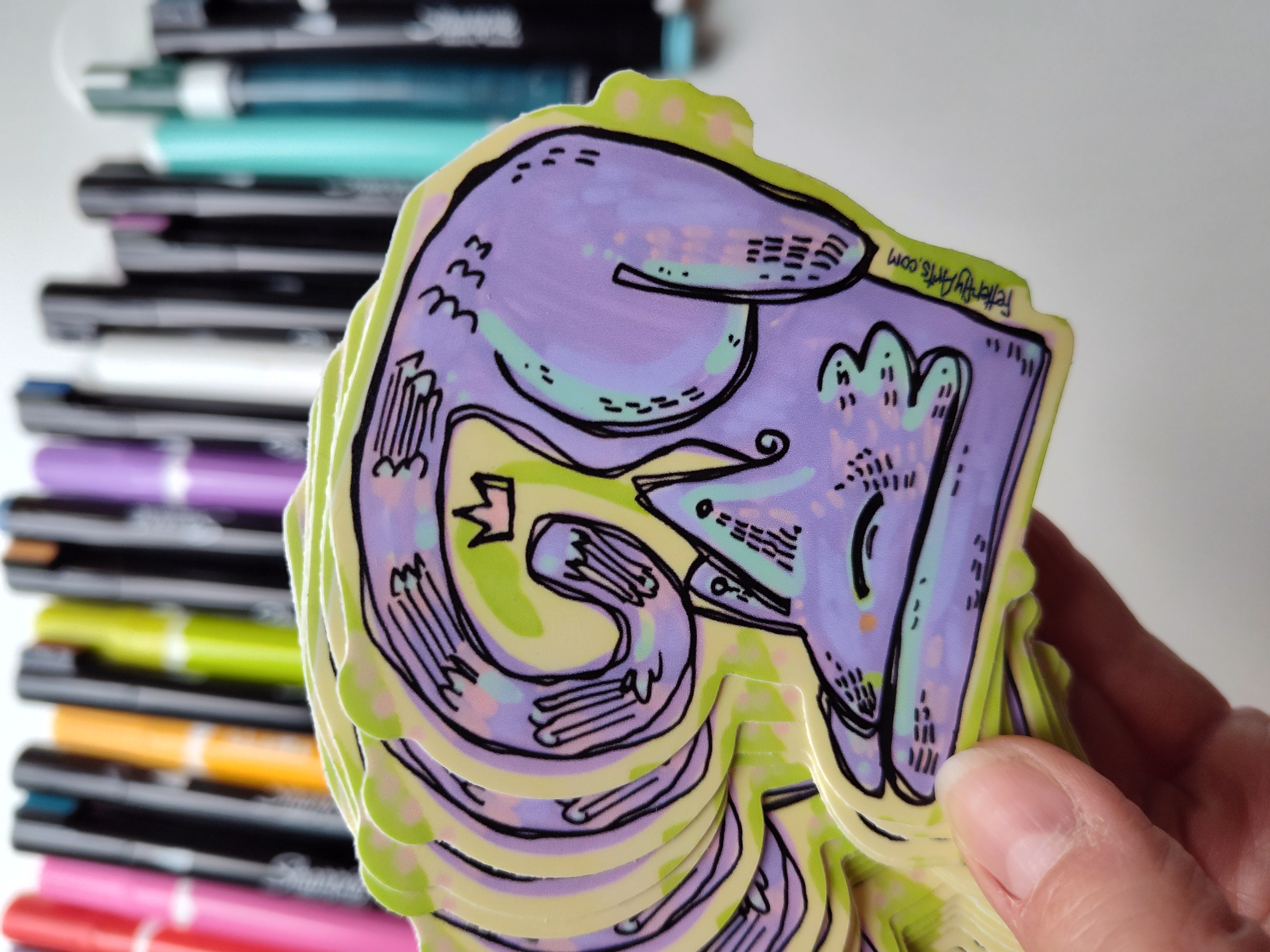 Whimsical Playful Cat STICKER