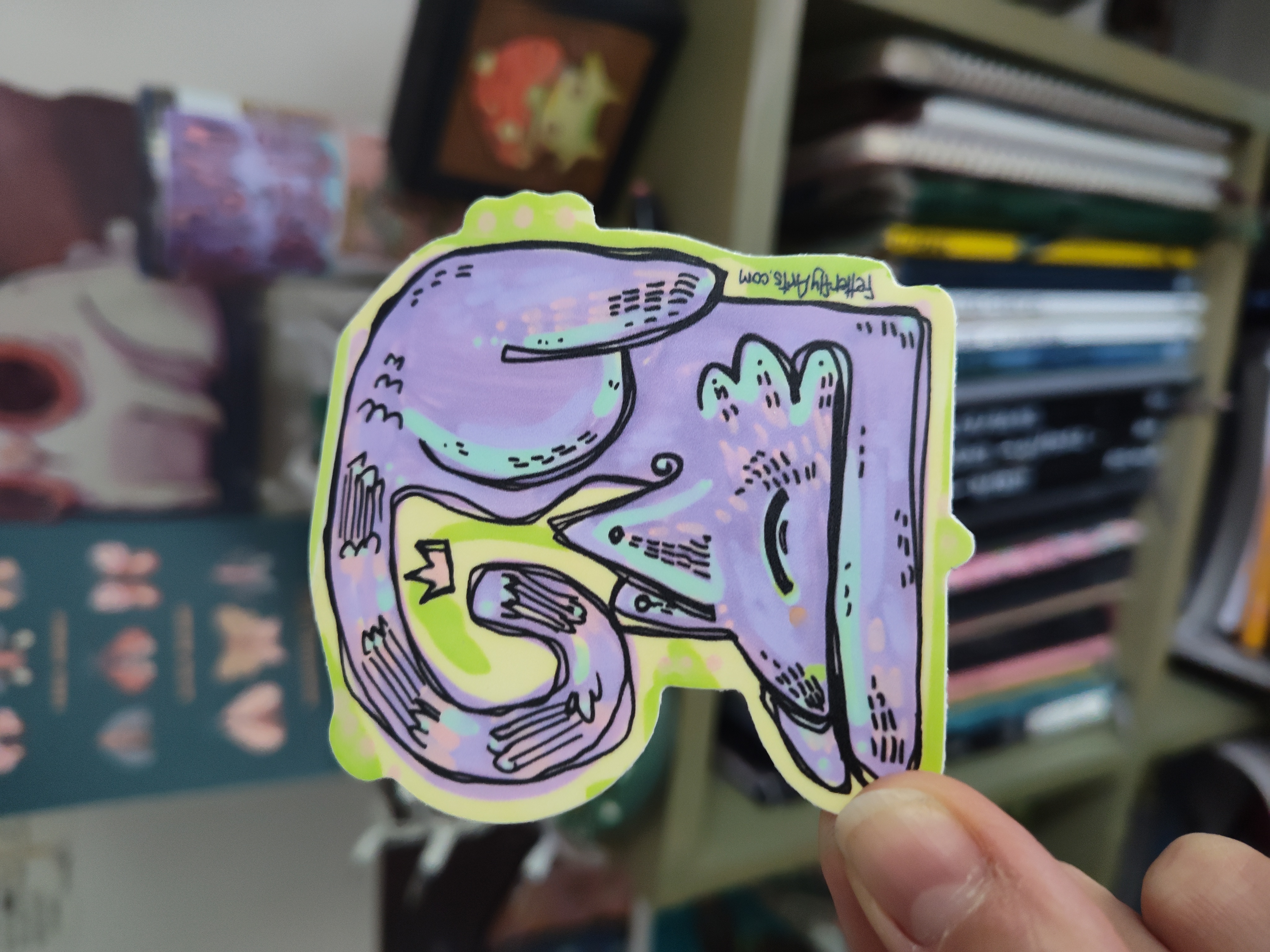 Whimsical Playful Cat STICKER