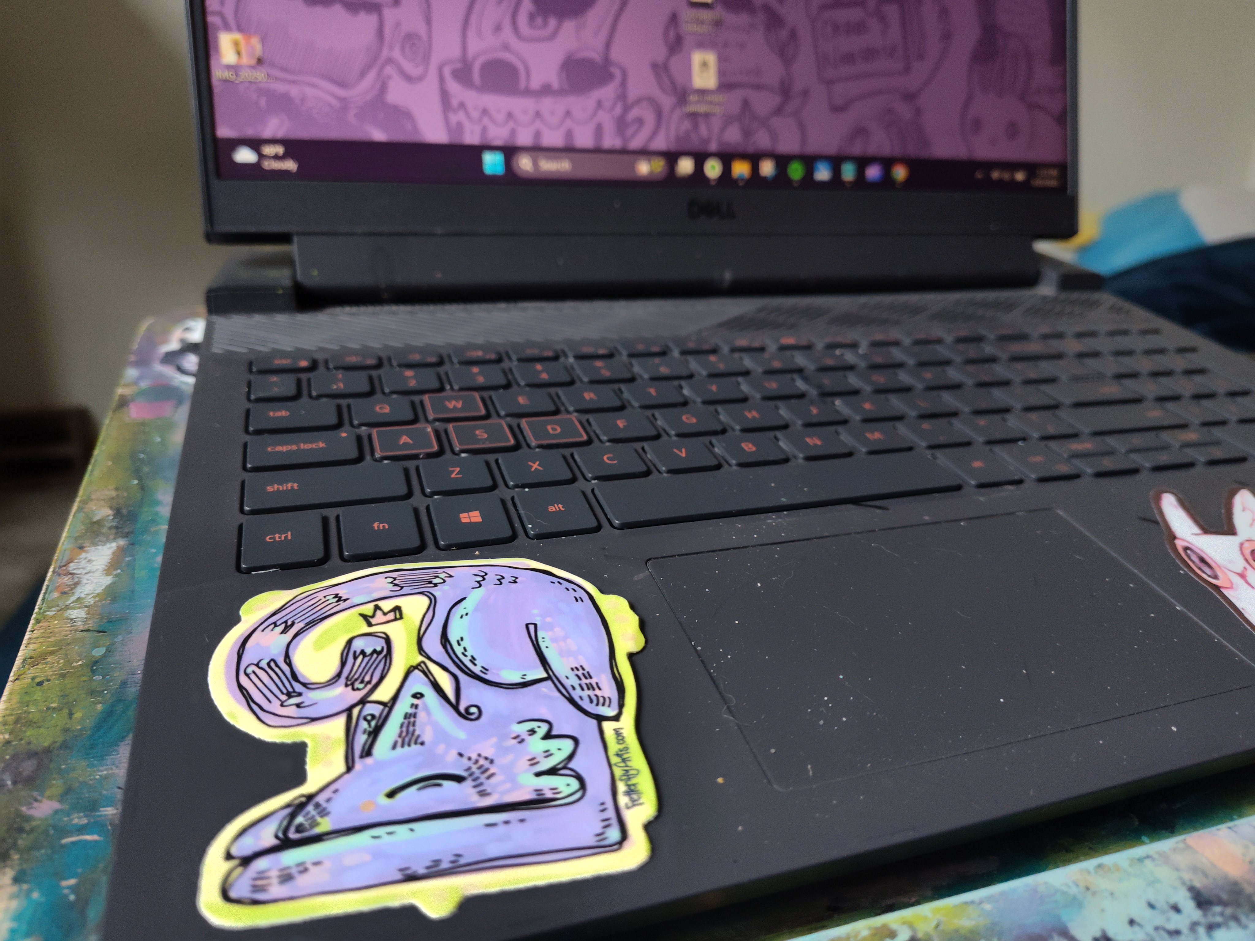 Whimsical Playful Cat STICKER