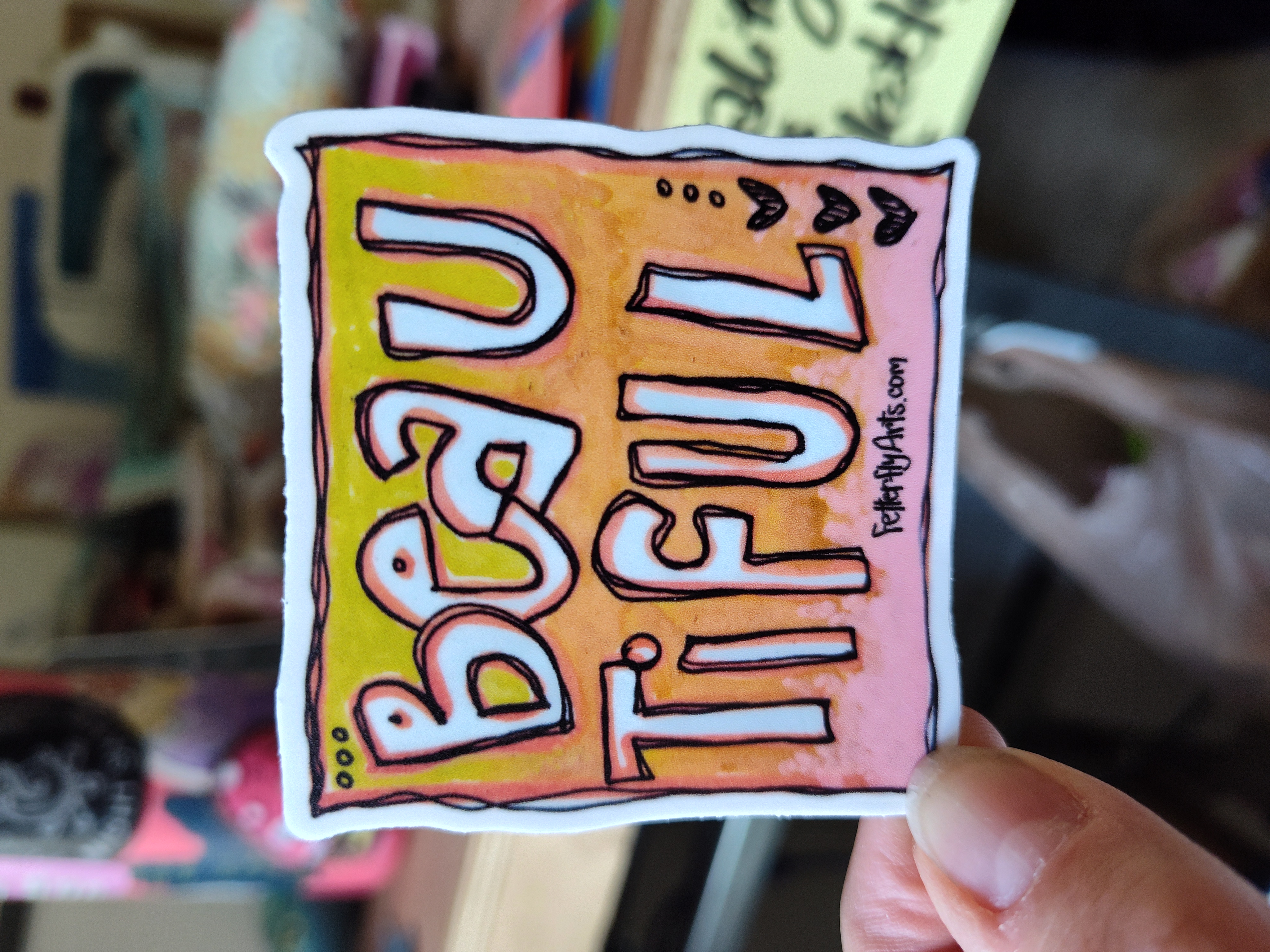 Beautiful - mental health STICKER - warm sunrise vibes