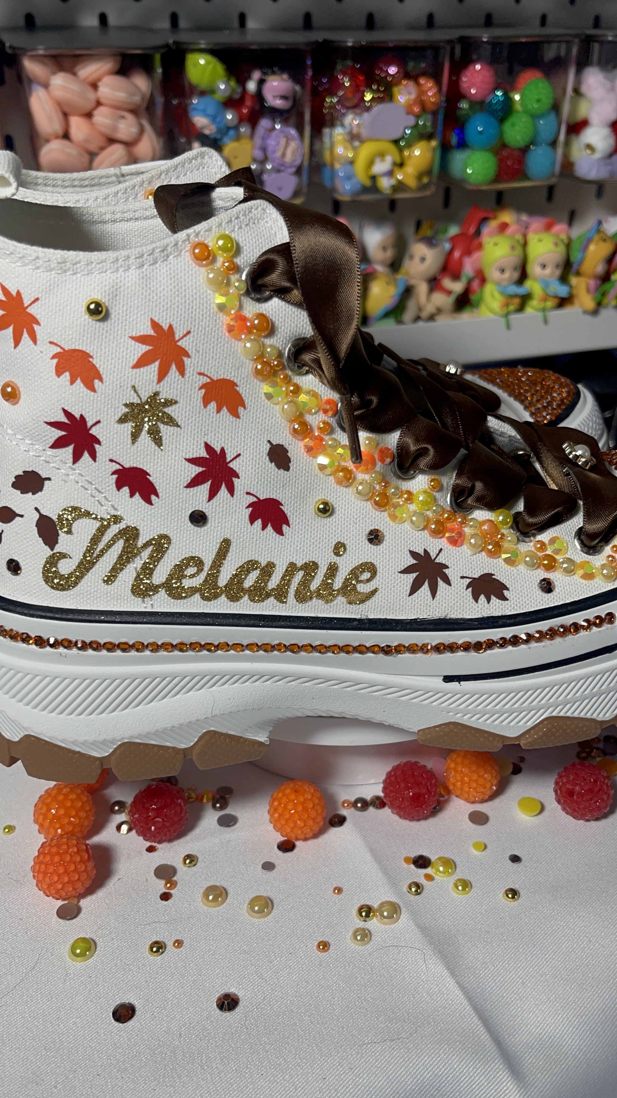 Hand-Embellished High-Top Sneakers