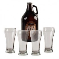 Conjunto de Growler e Copos para Cerveja