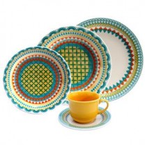 Conjunto de louça colorida