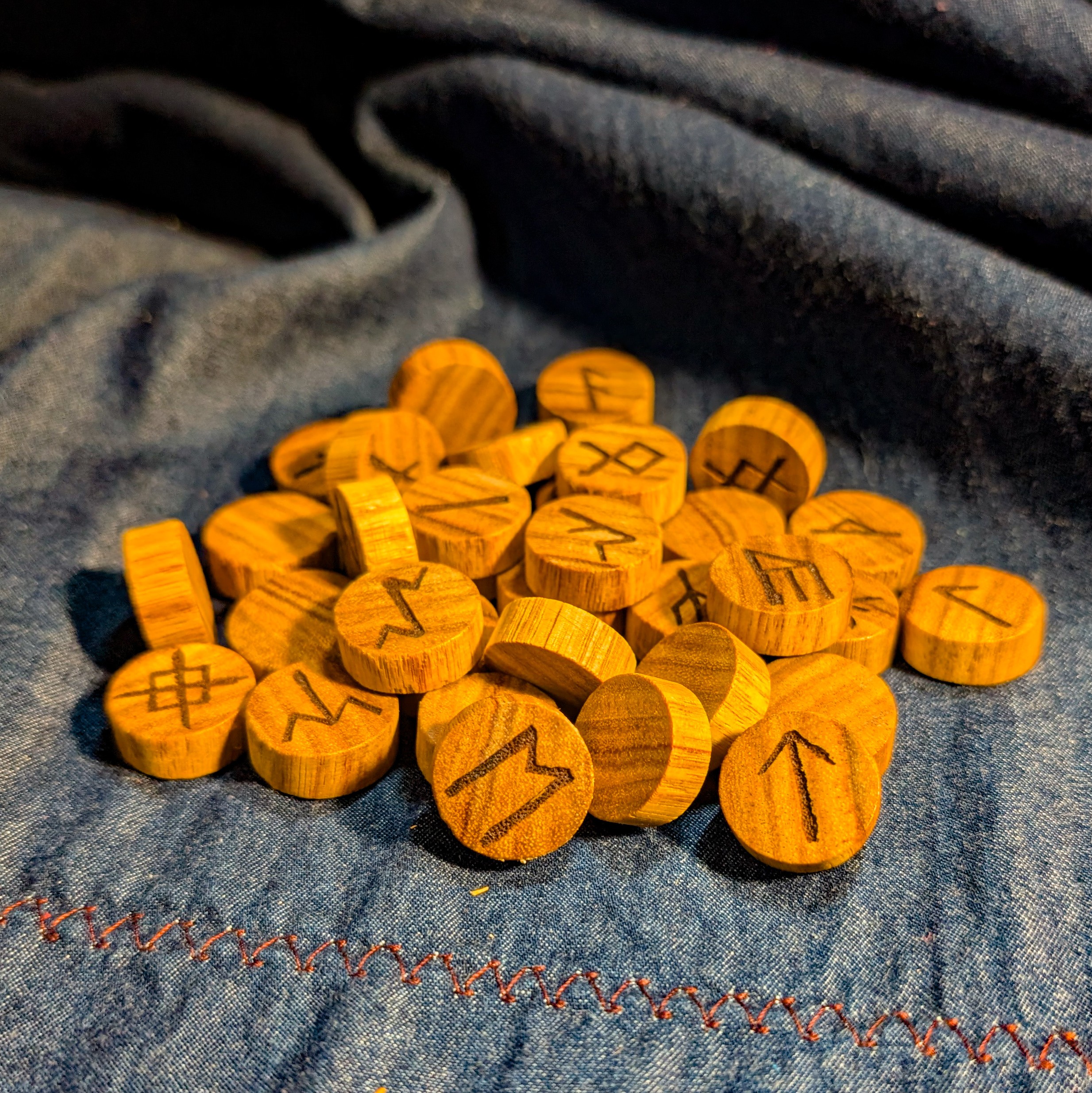 Wooden Rune Set - Canary Wood