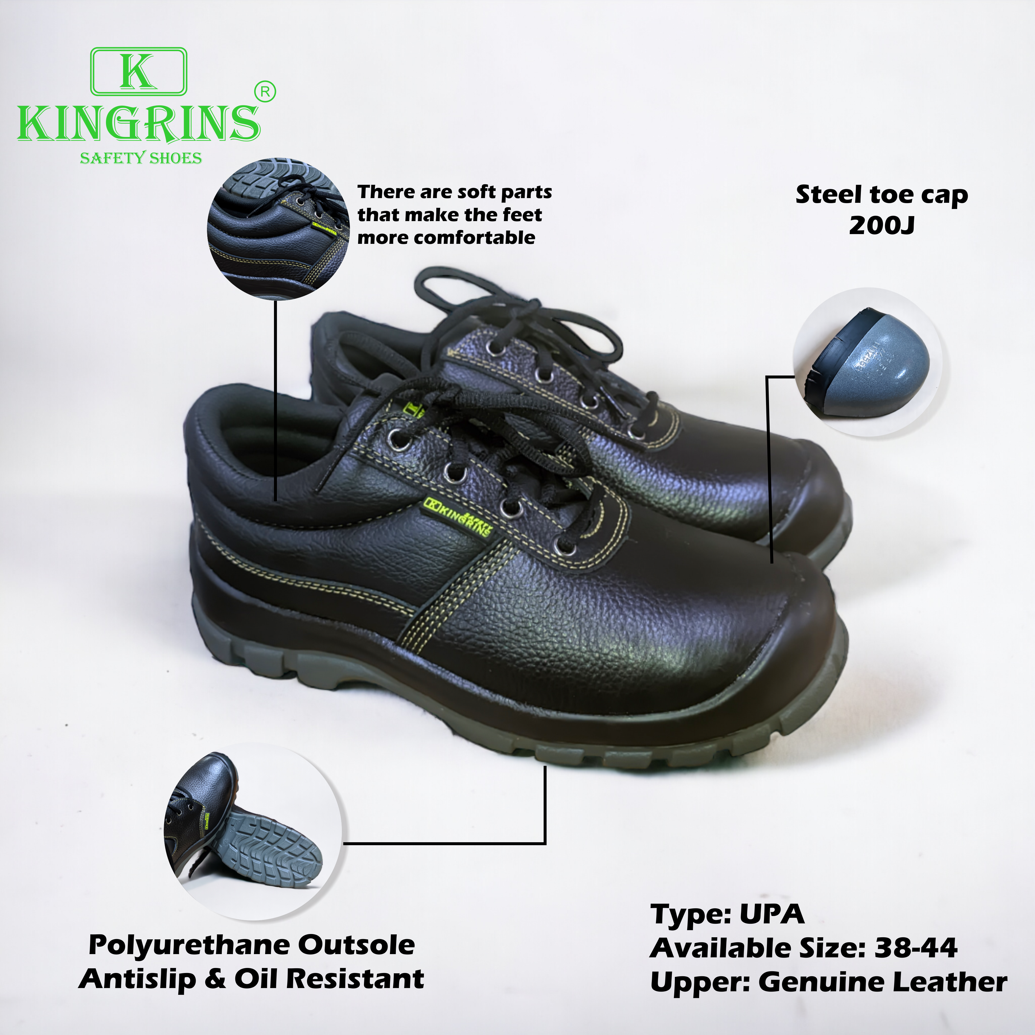 KINGRINS - UPA Low cut with lace safety shoes