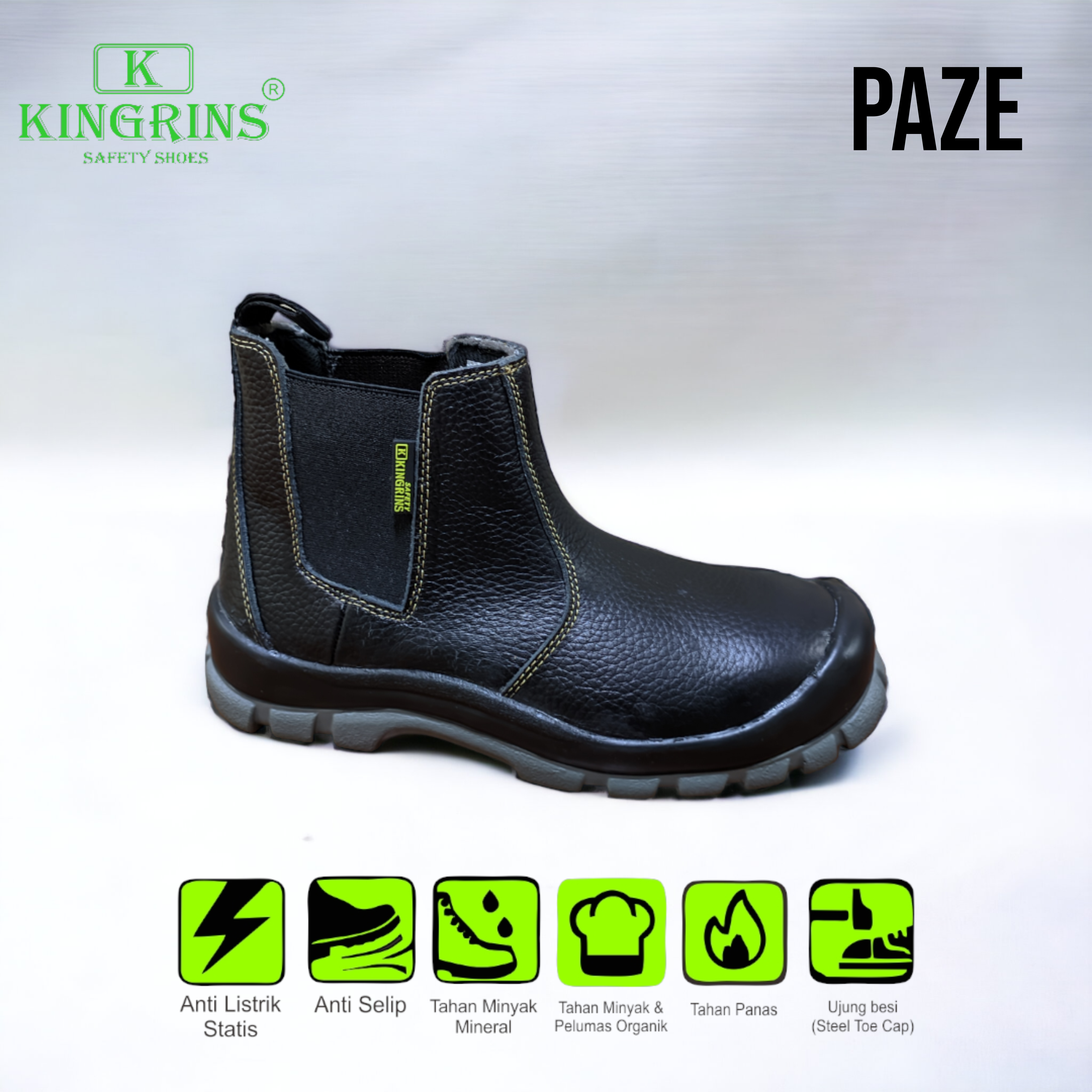KINGRINS - PAZE Mid Cut with elastic side safety shoes