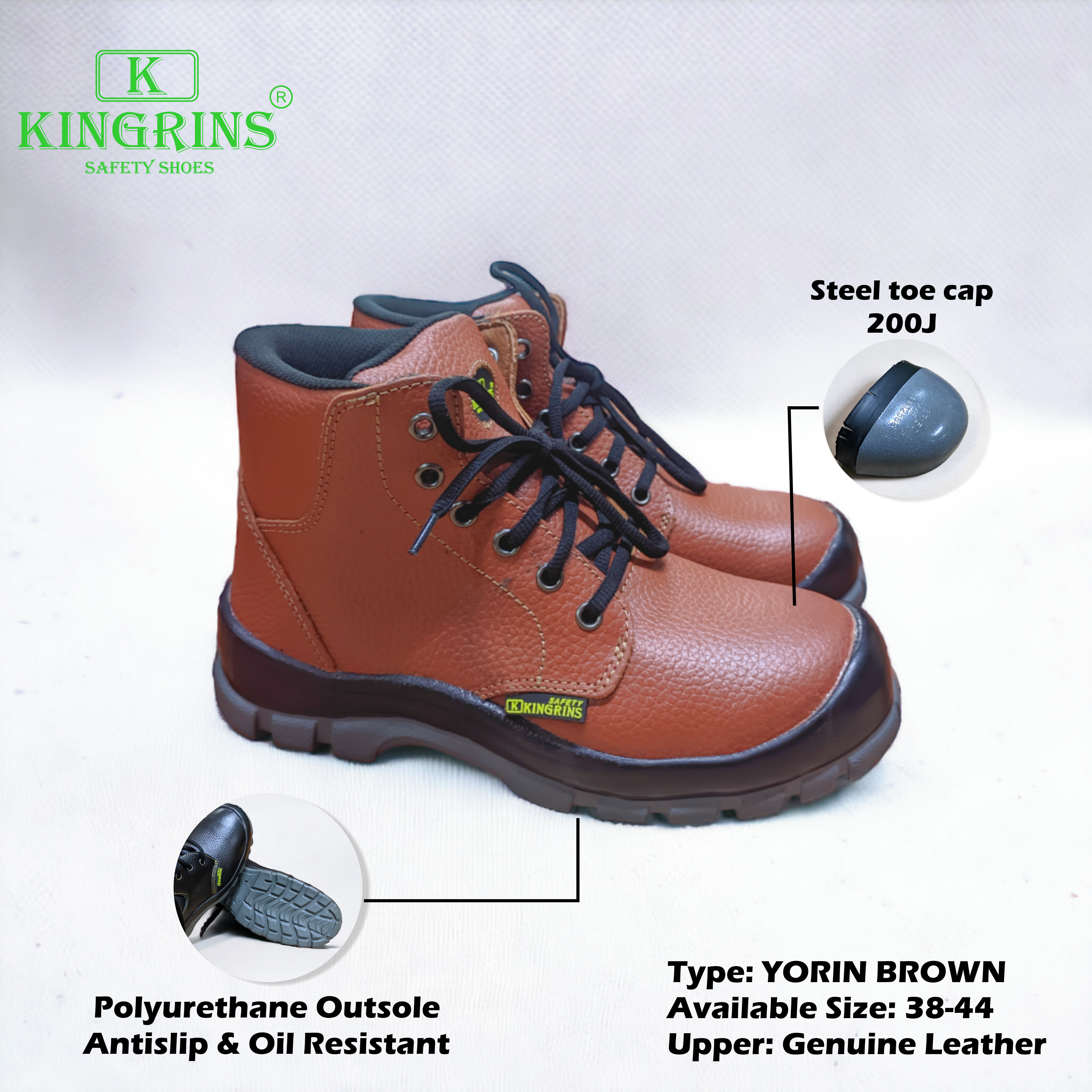 KINGRINS - YORIN C Mid Cut with lace safety shoes