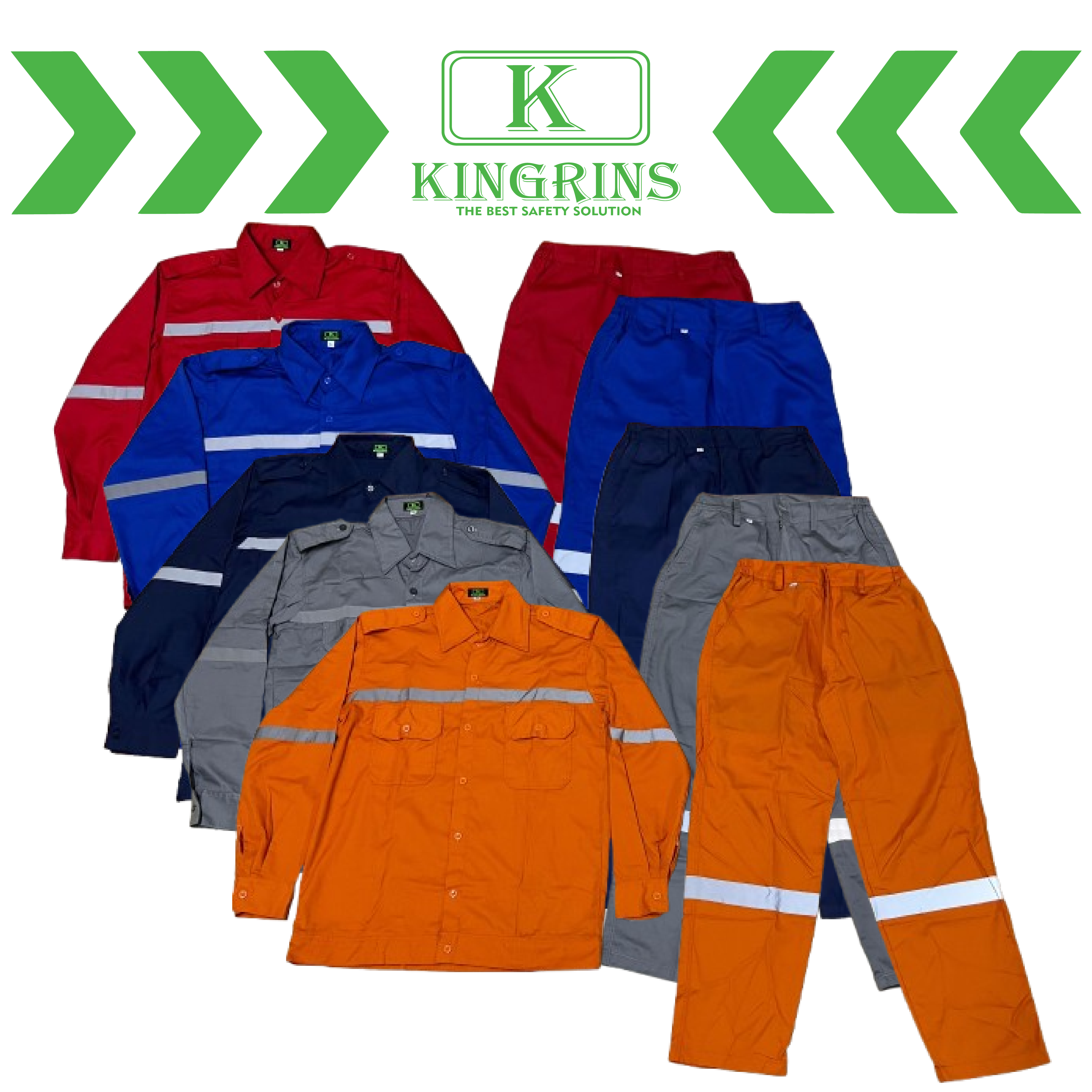 KINGRINS - Safety Wearpack setelan baju + celana bahan American Drill premium Scotlight reflektor 3M