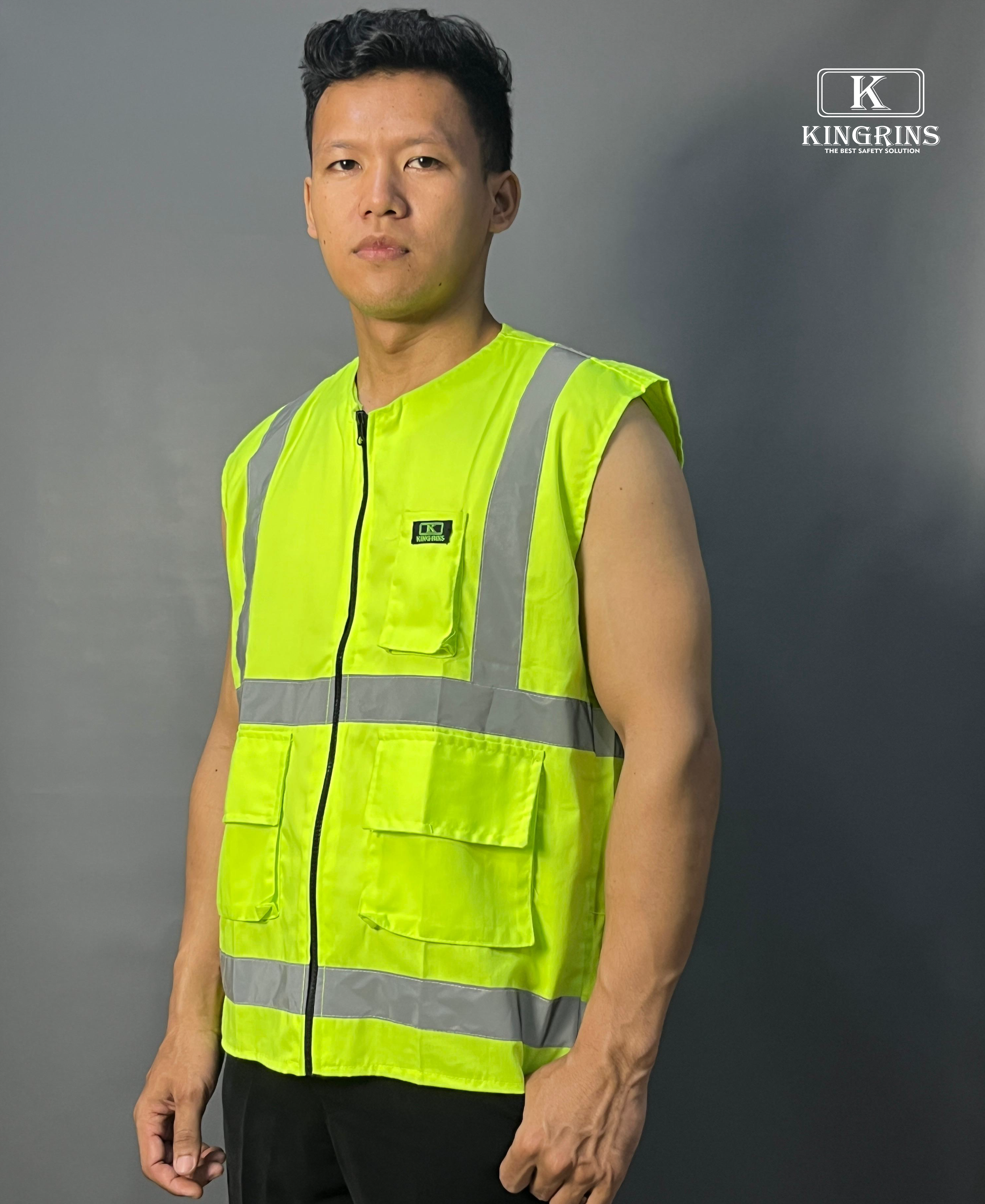 KINGRINS - American drill safety vest premium / Rompi safety American drill premium scotight reflektor 3M