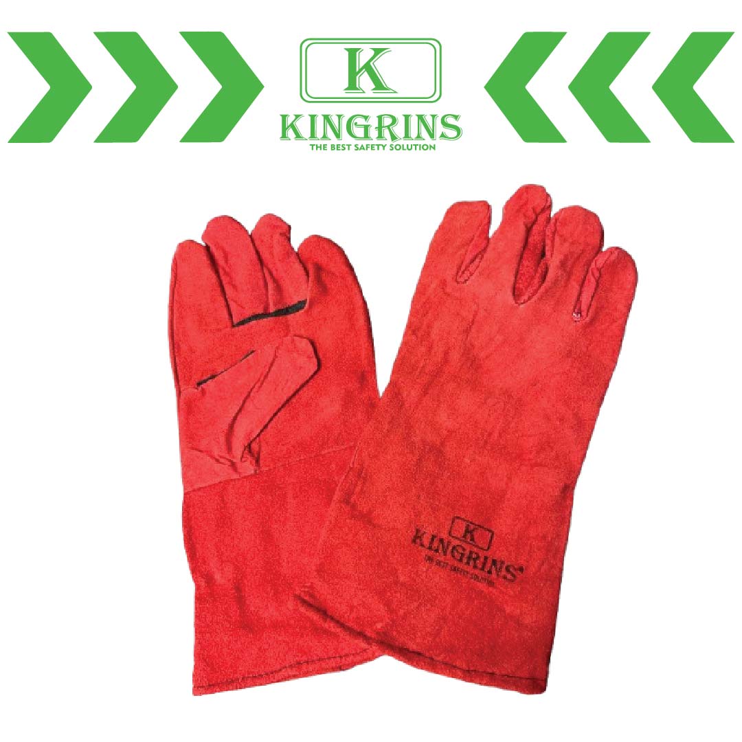 KINGRINS Sarung tangan las Premium kulit asli 14 & 16 inch Original
