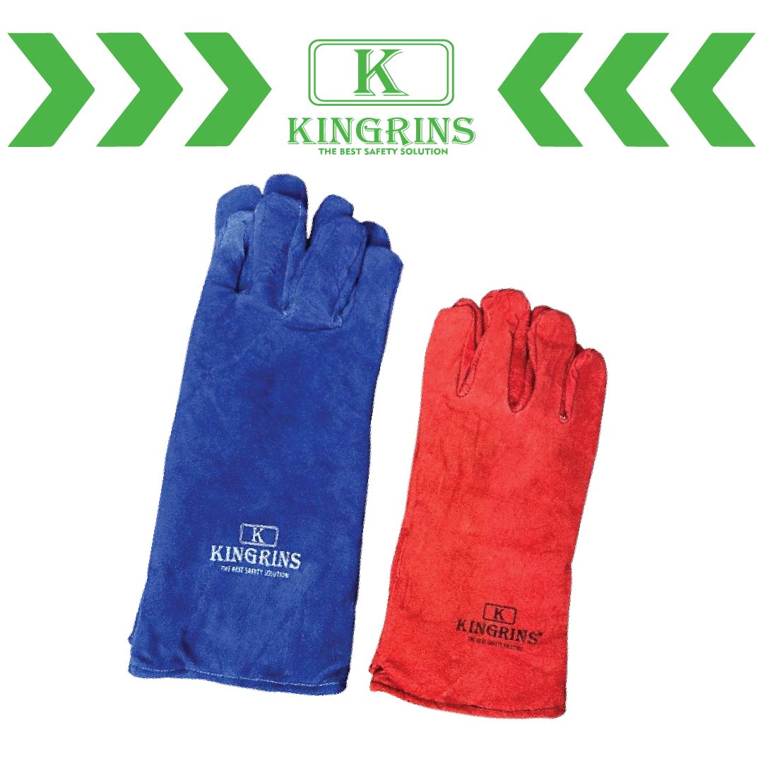 KINGRINS Sarung tangan las Premium kulit asli 14 & 16 inch Original