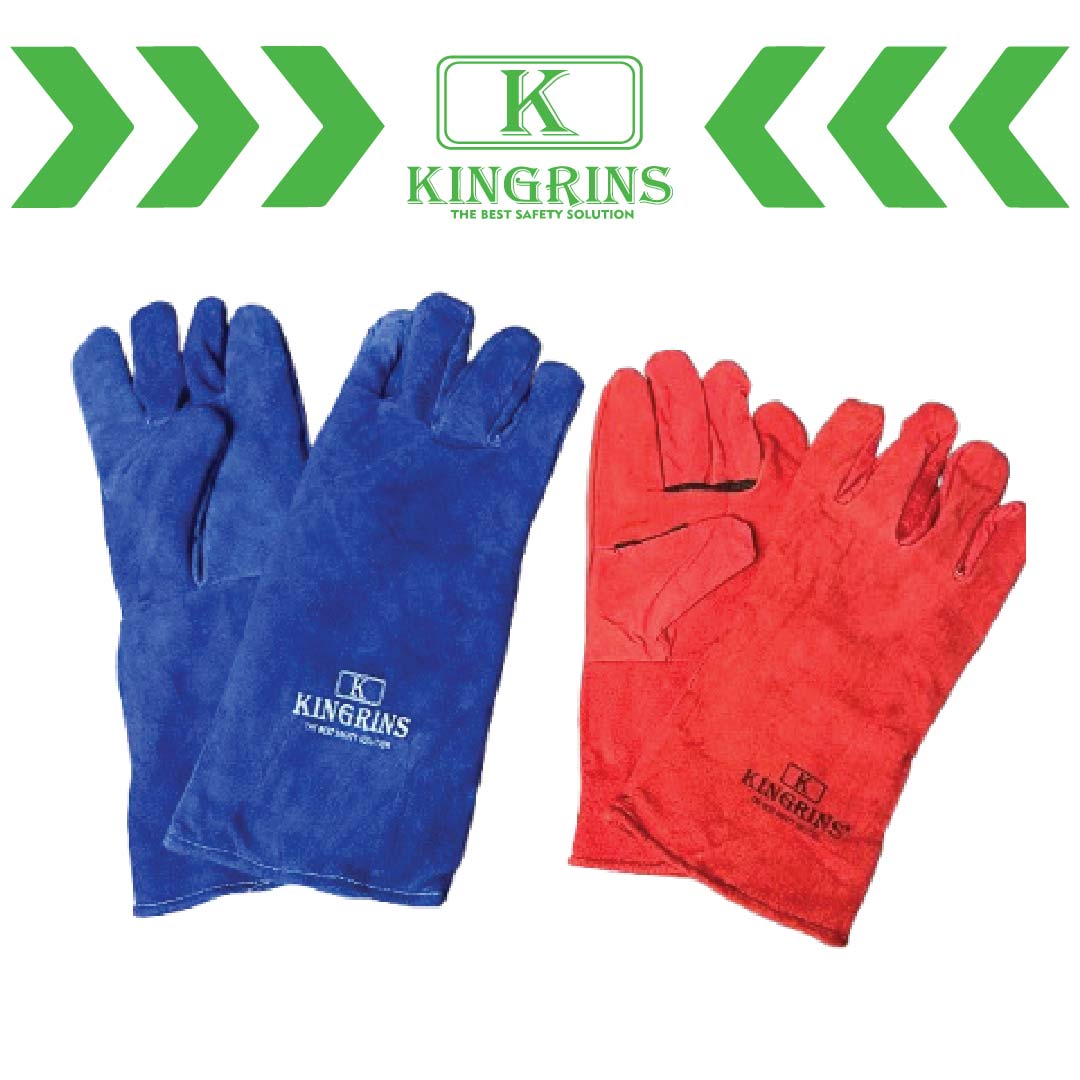 KINGRINS Sarung tangan las Premium kulit asli 14 & 16 inch Original