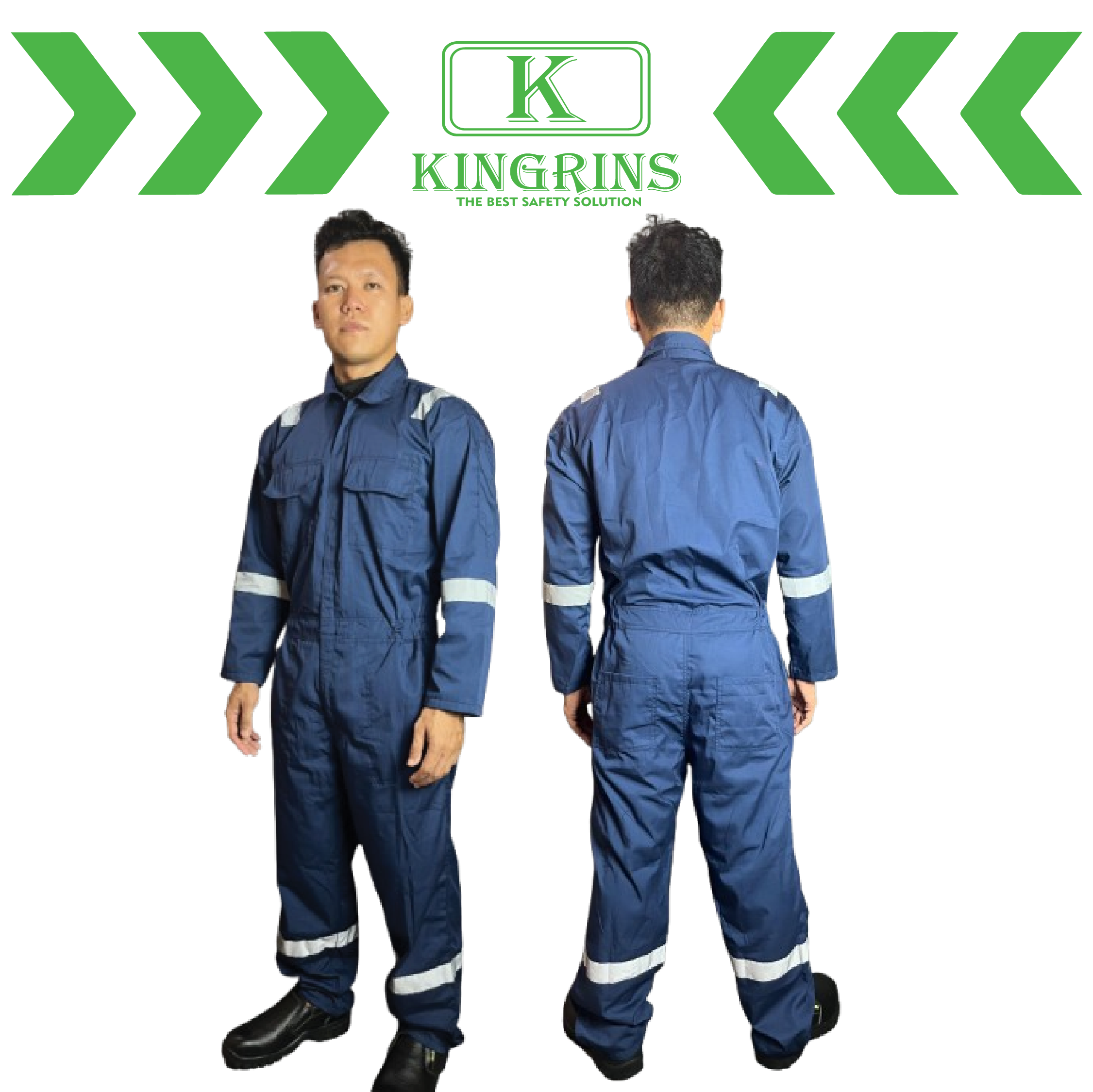 KINGRINS Coverall safety wearpack terusan lengan panjang bahan american drill premium