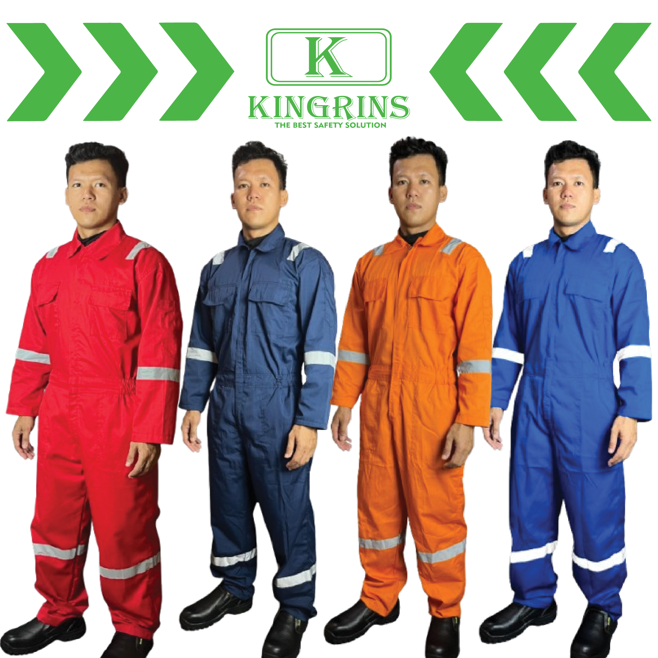 KINGRINS Coverall safety wearpack terusan lengan panjang bahan american drill premium