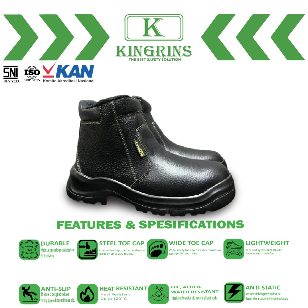 KINGRINS - RIRI RD Mid Cut with zipper safety shoes